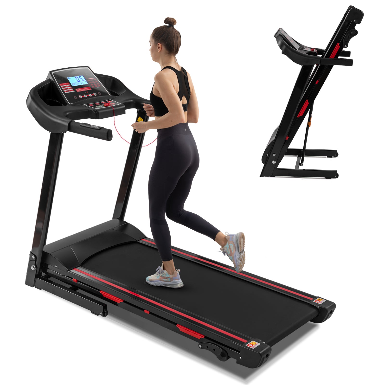 FYC Folding Treadmill for Home - 330 LBS Weight Capacity Running Machine with Incline/Bluetooth, 3.5HP 16KM/H Max Speed Foldable Electric Treadmill Easily Assembly, Home Gym Workout Exercise--1