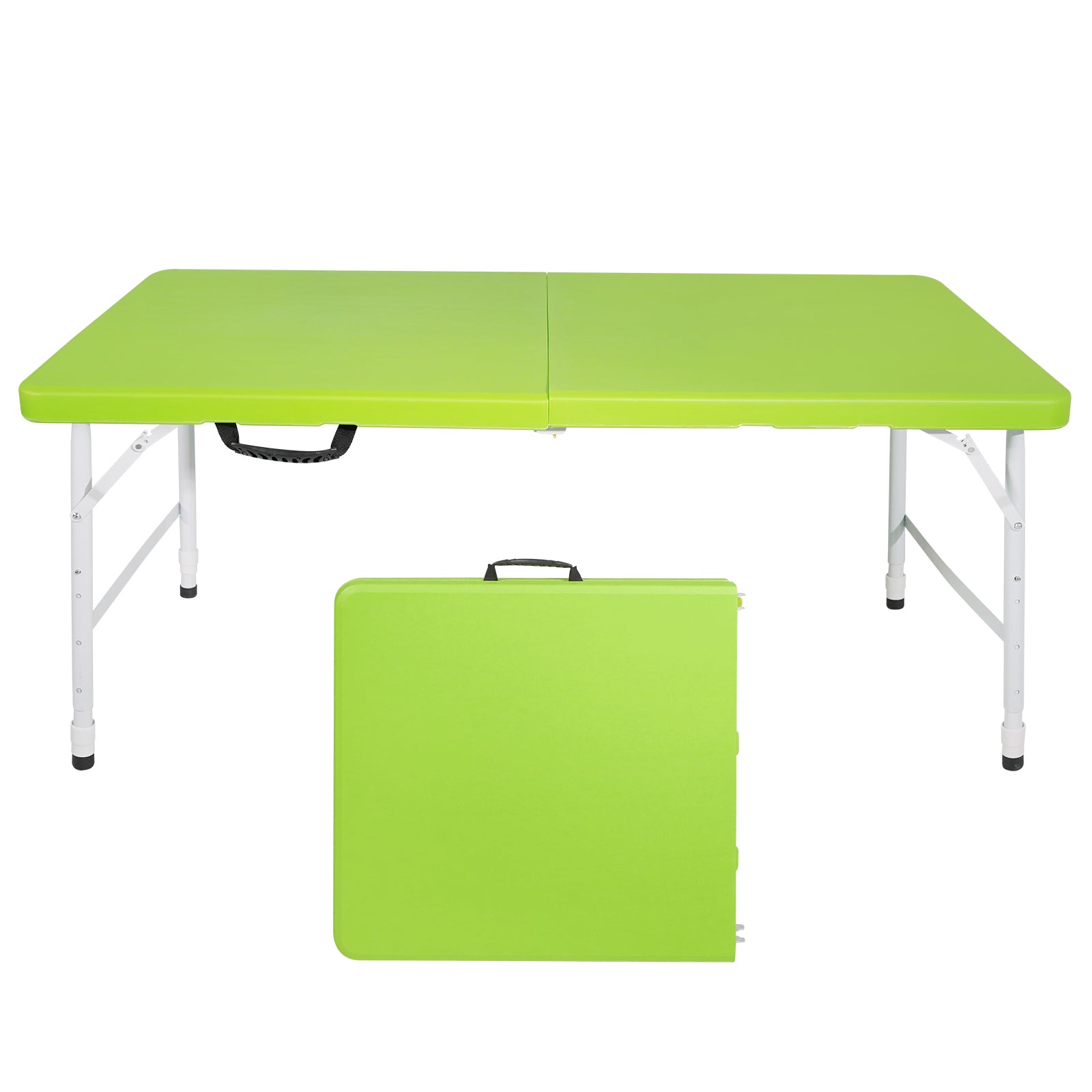 4ft Green Portable Folding Table Indoor&Outdoor Maximum Weight 135KG Foldable Table for Camping--1