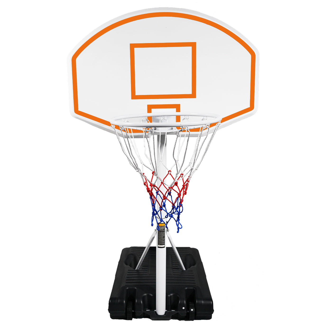 Poolside Basketball Hoop Portable Swimming Pool Basketball System Height Adjustable 3.1ft-4.7ft with 36" Backboard for Indoor Outdoor Use Orange--1