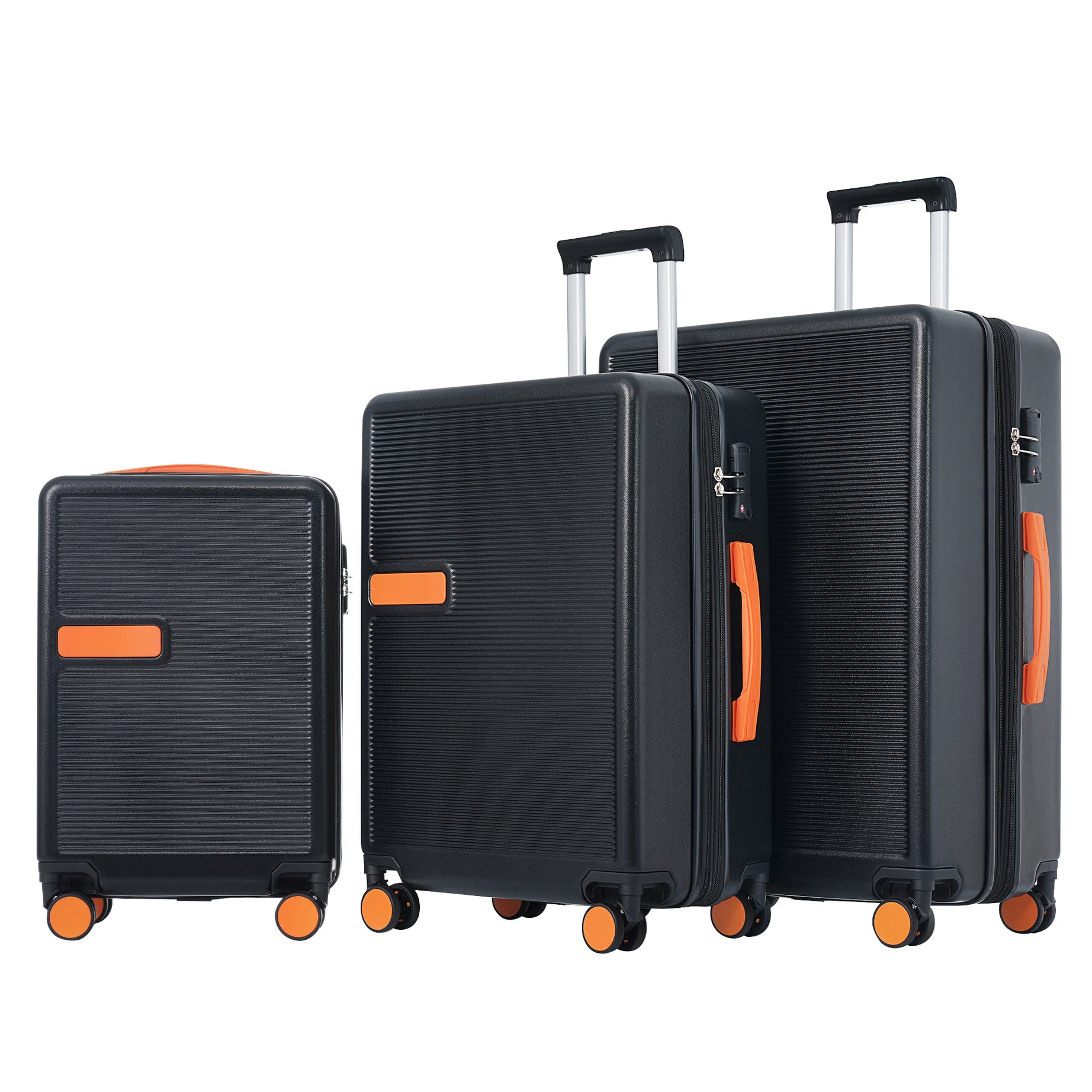 Contrast Color 3 Piece Luggage Set Hardside Spinner Suitcase with TSA Lock 20" 24' 28" Available--1