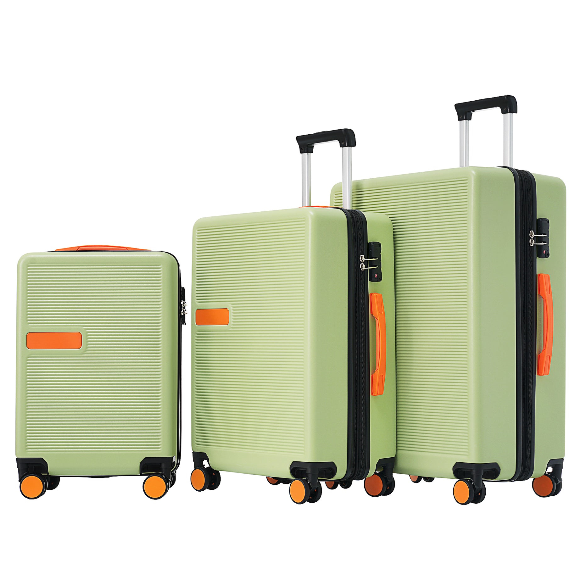 Contrast Color 3 Piece Luggage Set Hardside Spinner Suitcase with TSA Lock 20" 24' 28" Available--1