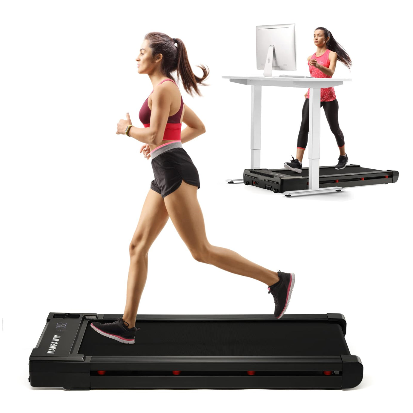 Under Desk Treadmill, Incline Walking Pad Treadmill for Home/Office Use, 2.25HP Quiet Treadmill for Walking and Jogging--1