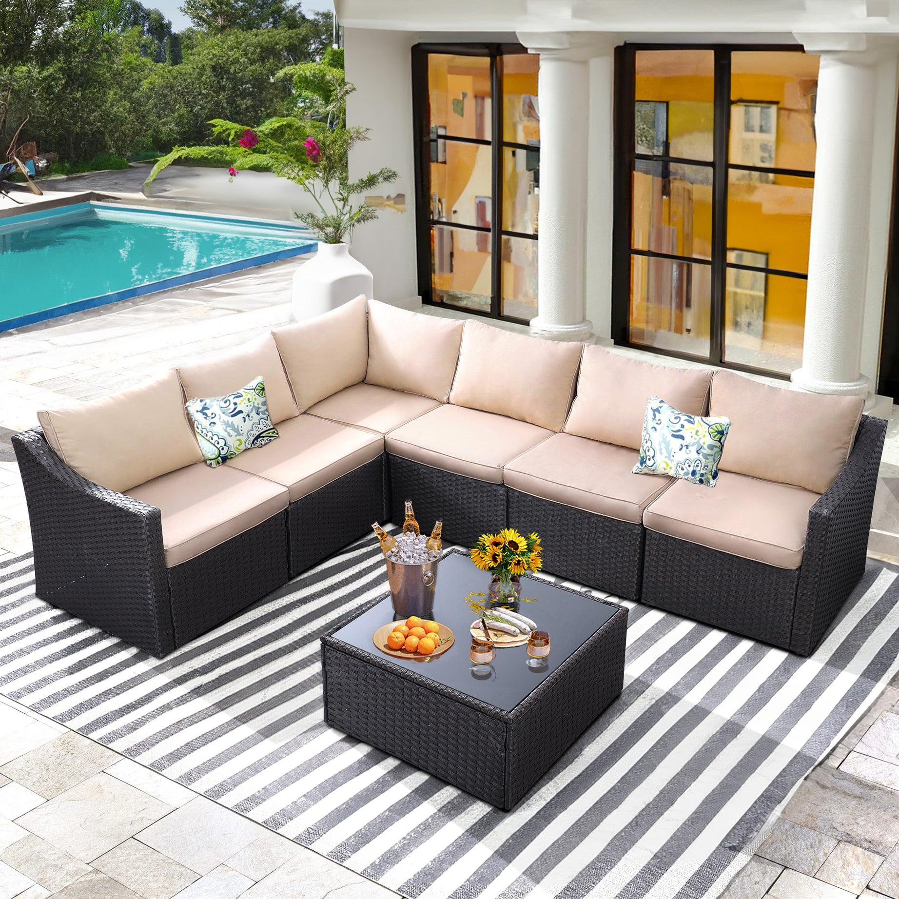 7 Pcs Patio Sofa--1