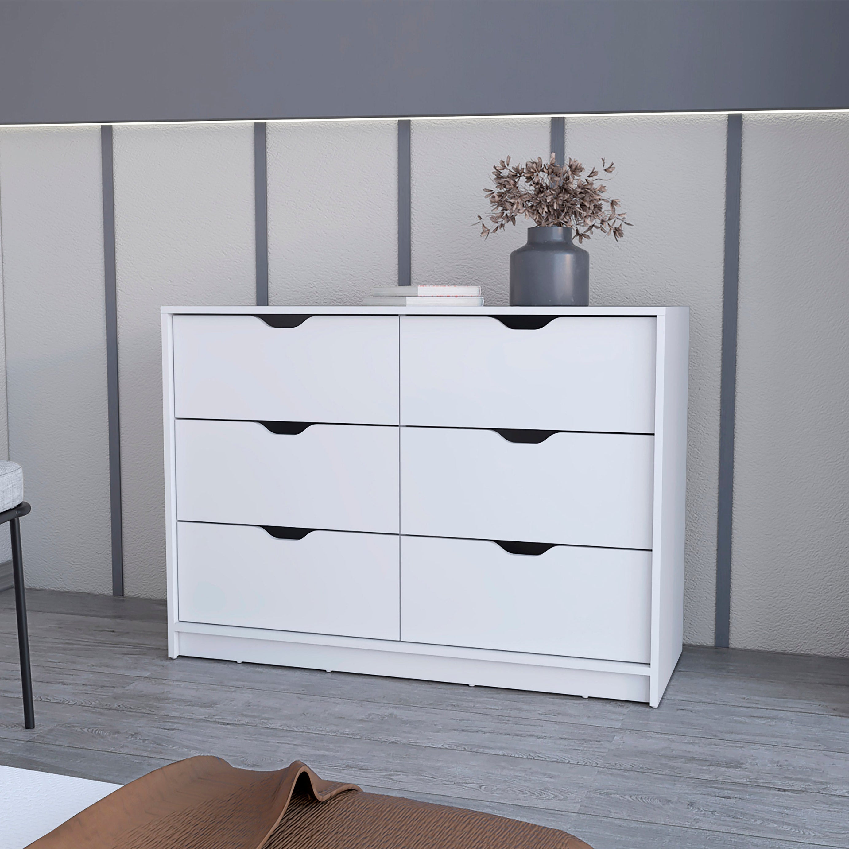 Logan White 4-Drawer Dresser--1