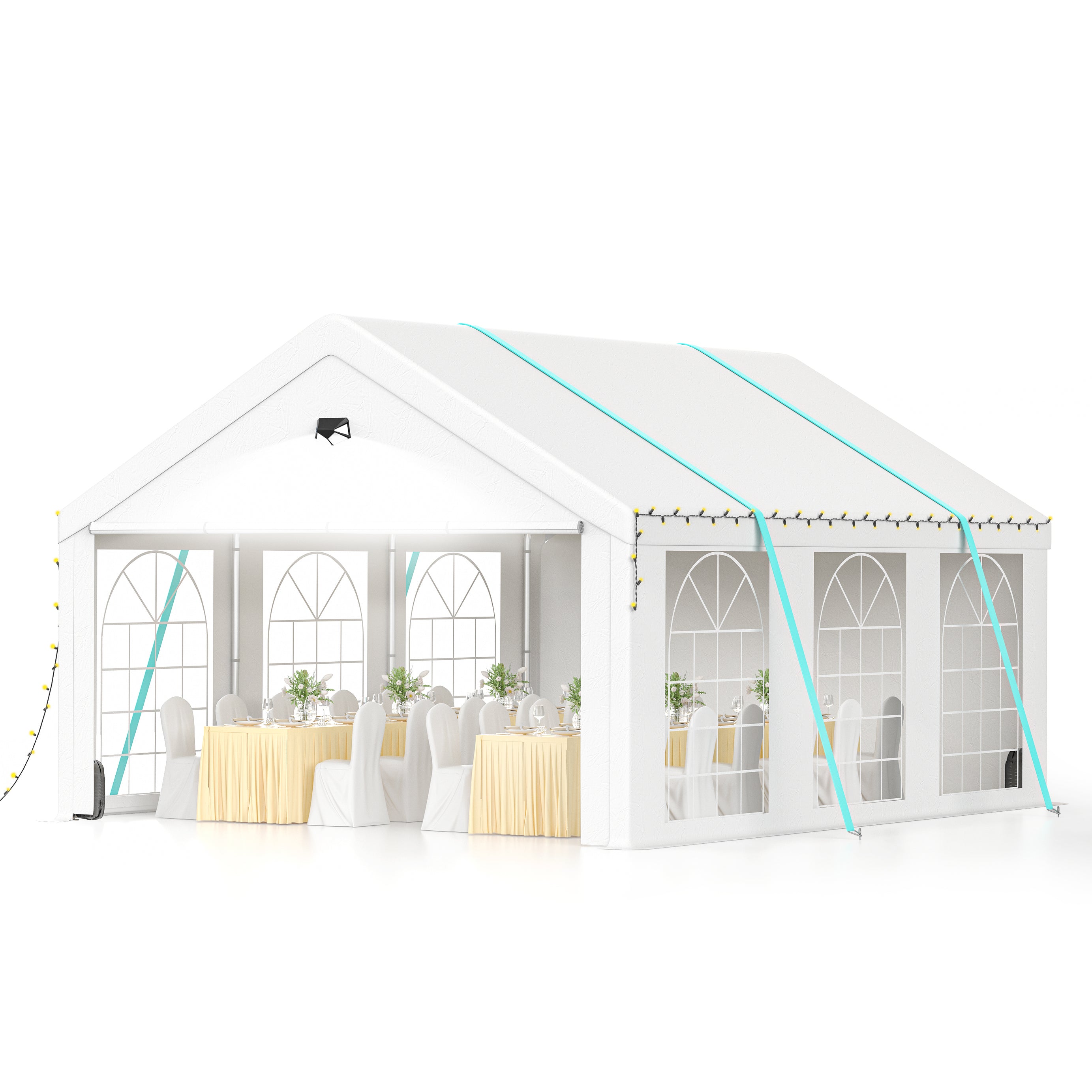 Sannwsg Party Tent - 13x26FT Heavy Duty Canopy Tent with Removable Sidewalls,3 Box Outdoor Waterproof Patio Camping Gazebo Shelter,Perfect for Wedding Holiday Birthday BBQ Backyard Evening Tent--1