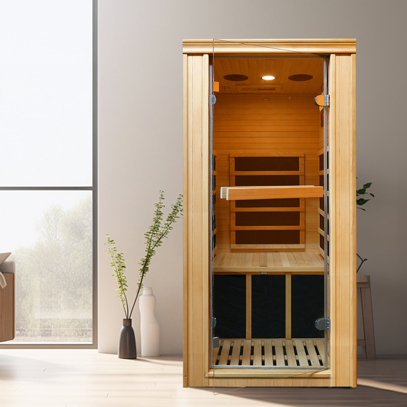 Single person far-infrared sauna room--1