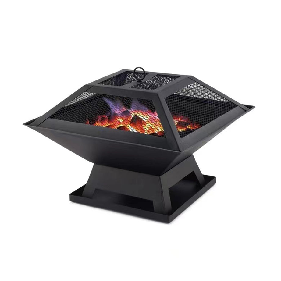 Square Small Fire Pit BBQ Party Portable Fire Pit--1