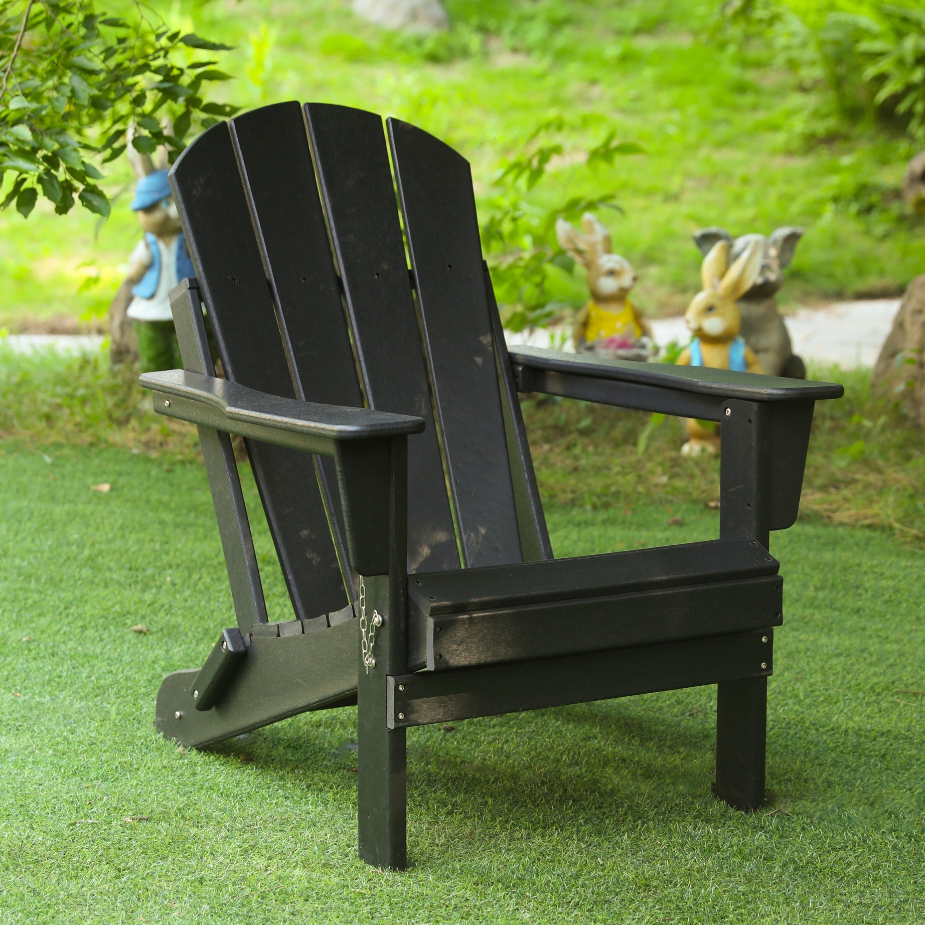 Folding Adirondack Chair, Relaxing Stackable Arm Rest Ergonomic HDPE All-Weather Adirondack Chair--1