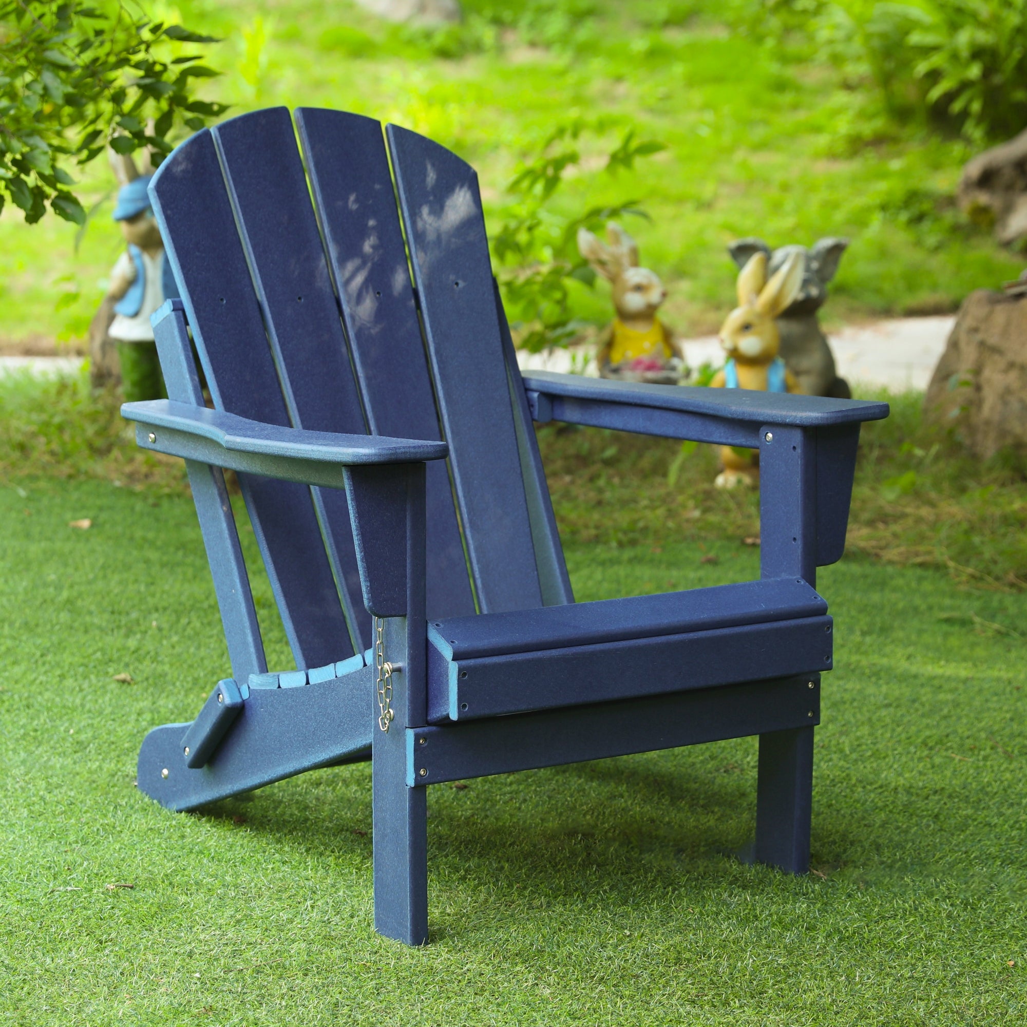 Folding Adirondack Chair, Relaxing Stackable Arm Rest Ergonomic HDPE All-Weather Adirondack Chair--1