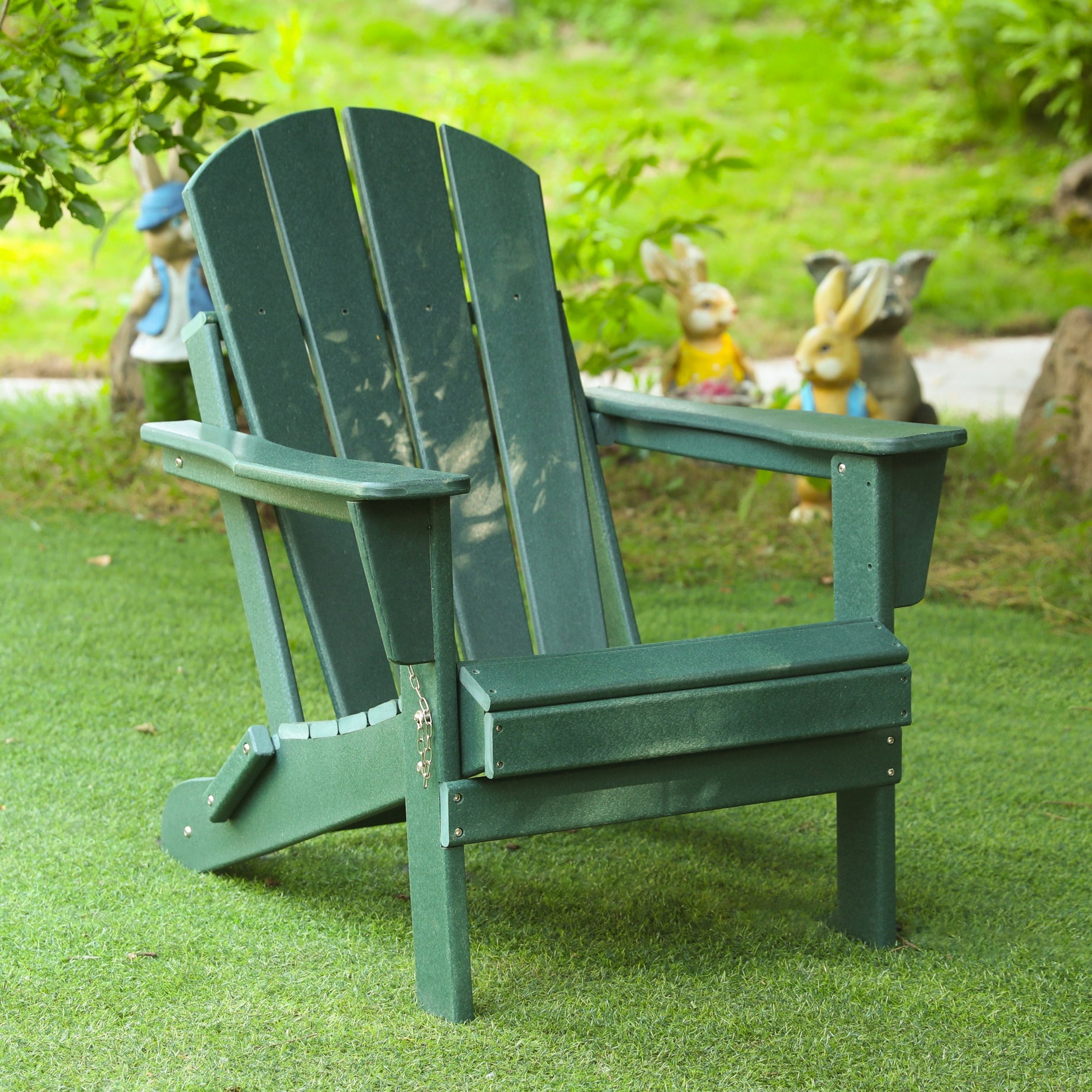 Folding Adirondack Chair, Relaxing Stackable Arm Rest Ergonomic HDPE All-Weather Adirondack Chair--1