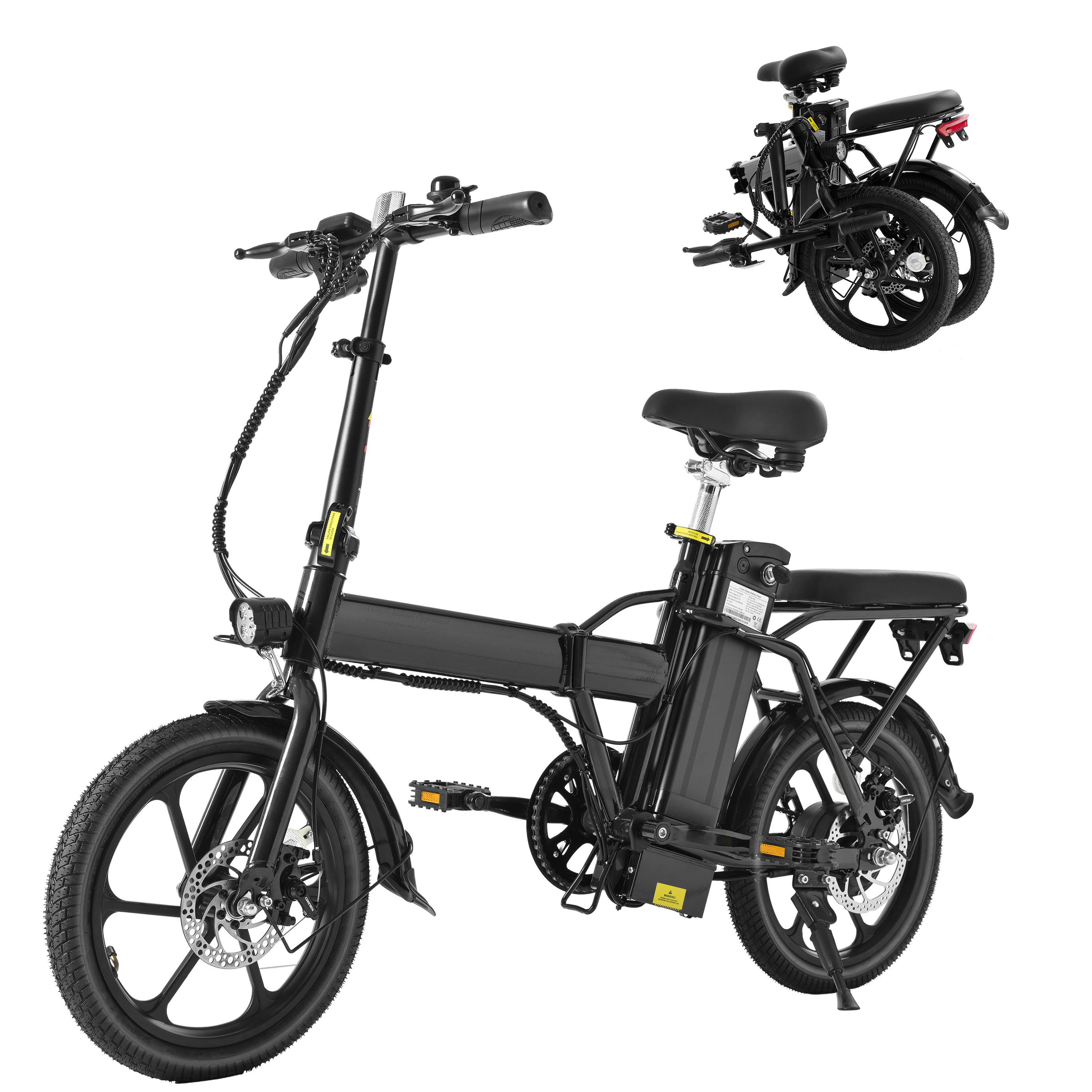 Adult Electric Bicycles 500 W Motor 15.5 MPH Max Speed, 16inch Tire, 42 V 10.4 AH Removable Battery for Electric Bike, Multi-Shock Absorption, City Commuter,  Fold able  Adult Electric Bicycle--1