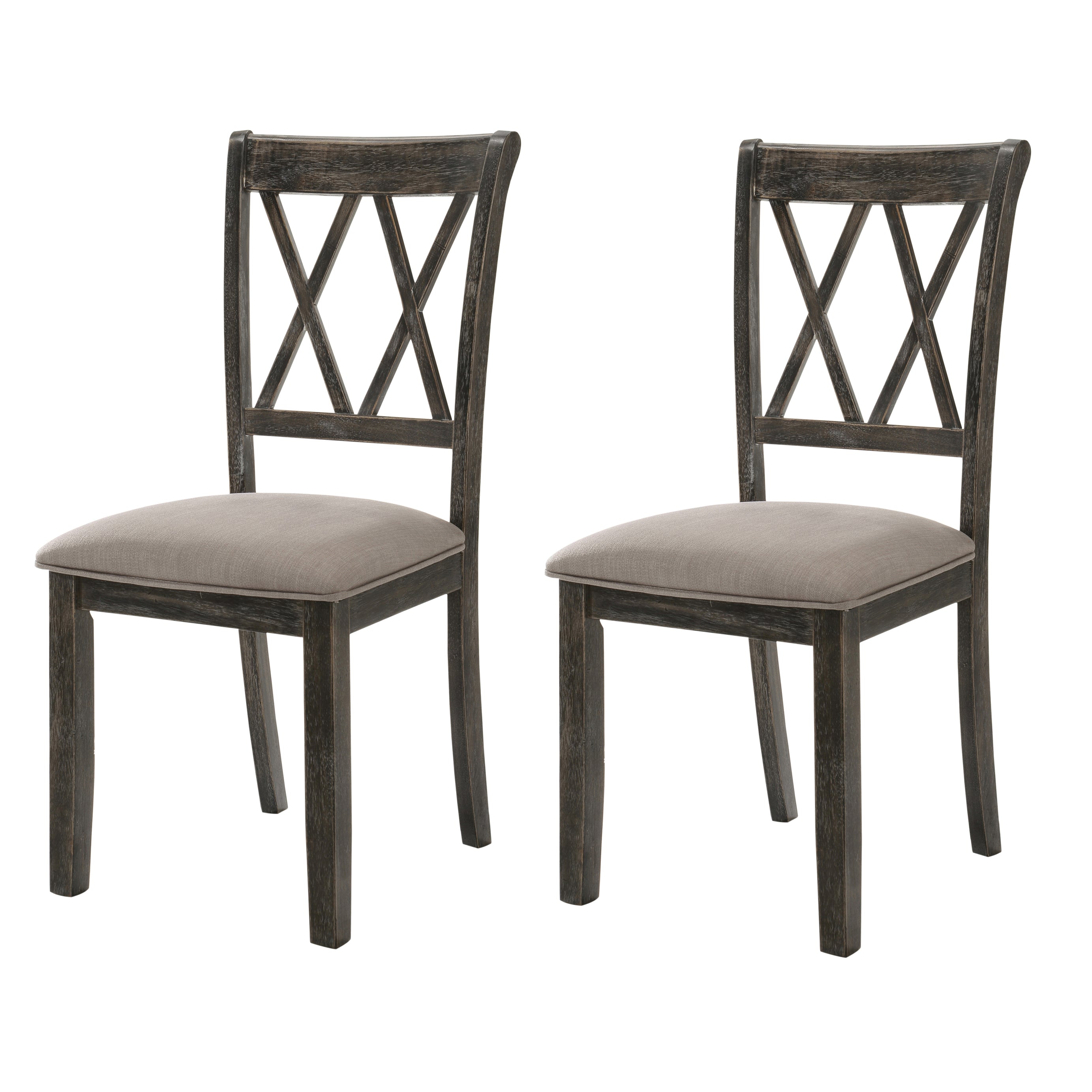 Beige and Weathered Grey Cross Back Side Chairs (Set of 2)--1