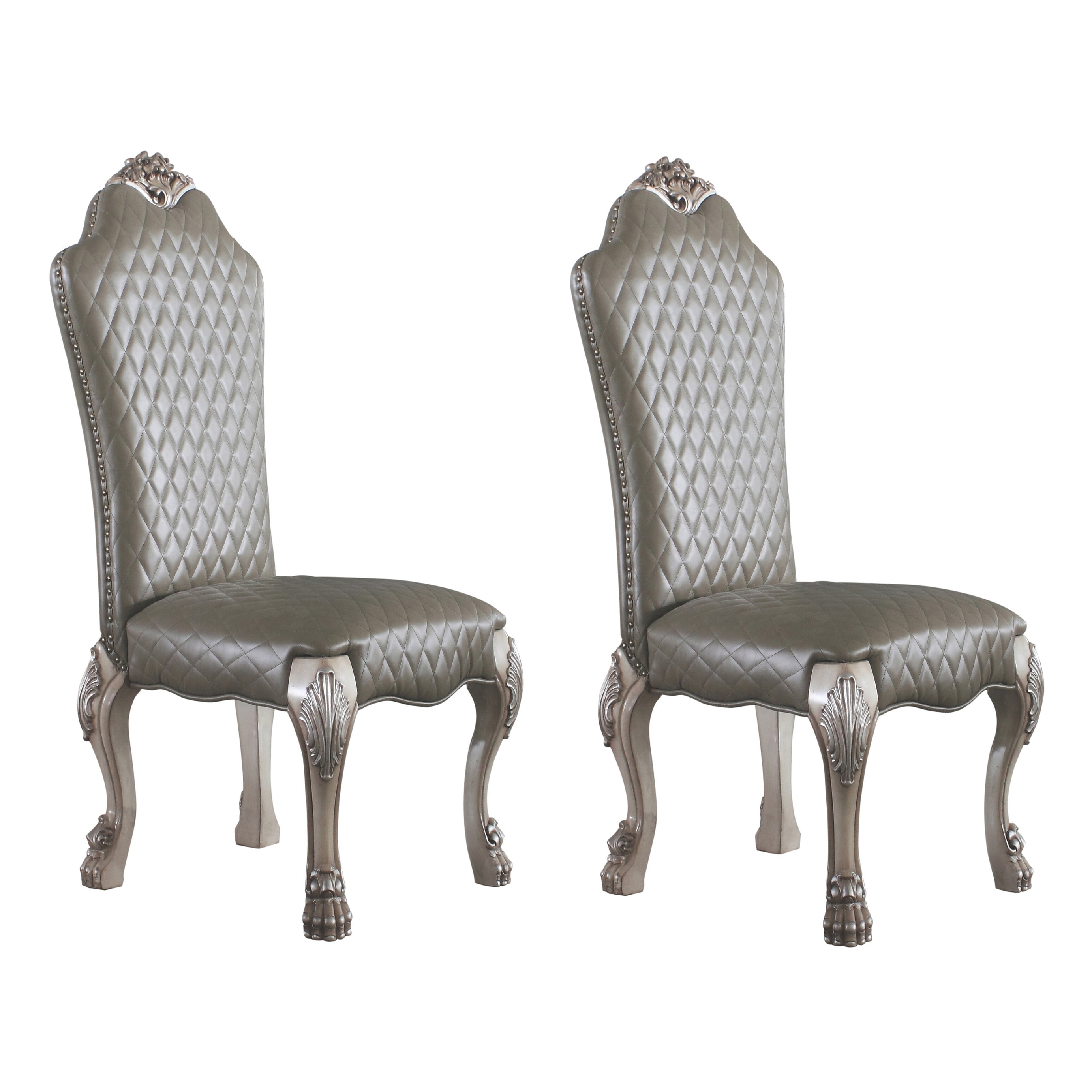 Grey and Vintage Bone White Side Chairs (Set of 2)--1