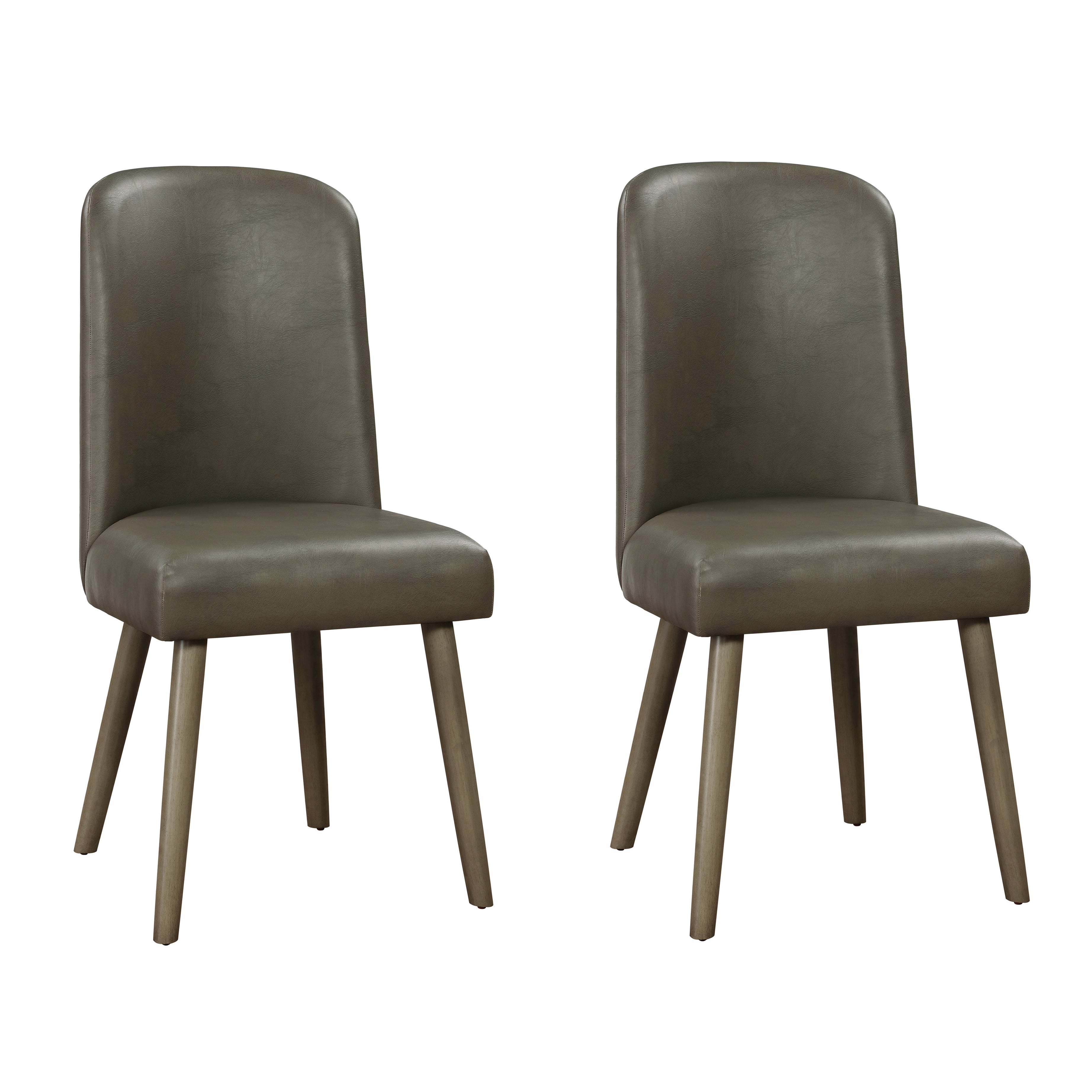 Grey and Grey Oak Upholstered Back Side Chairs (Set of 2)--1