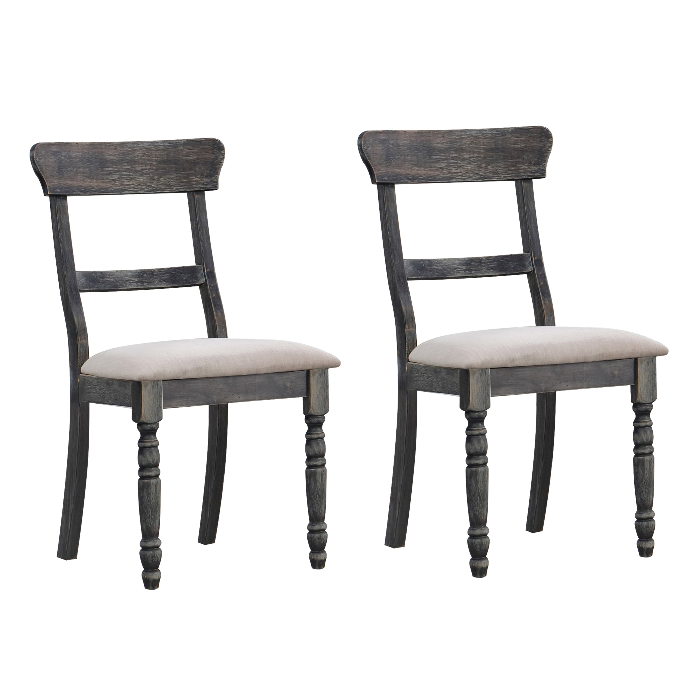 Light Brown and Weathered Grey Side Chairs (Set of 2)--1