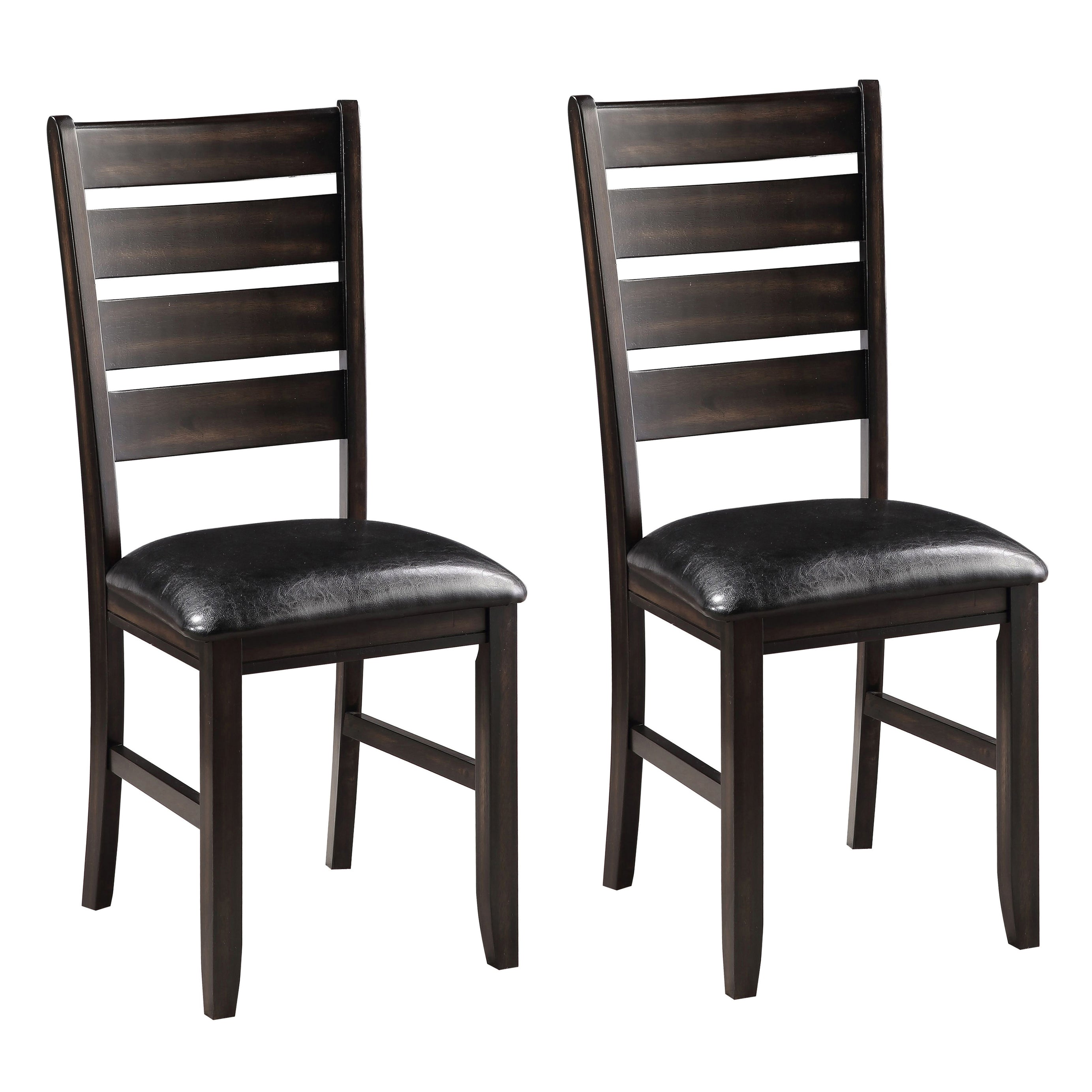 Black and Espresso Ladder Back Side Chairs (Set of 2)--1