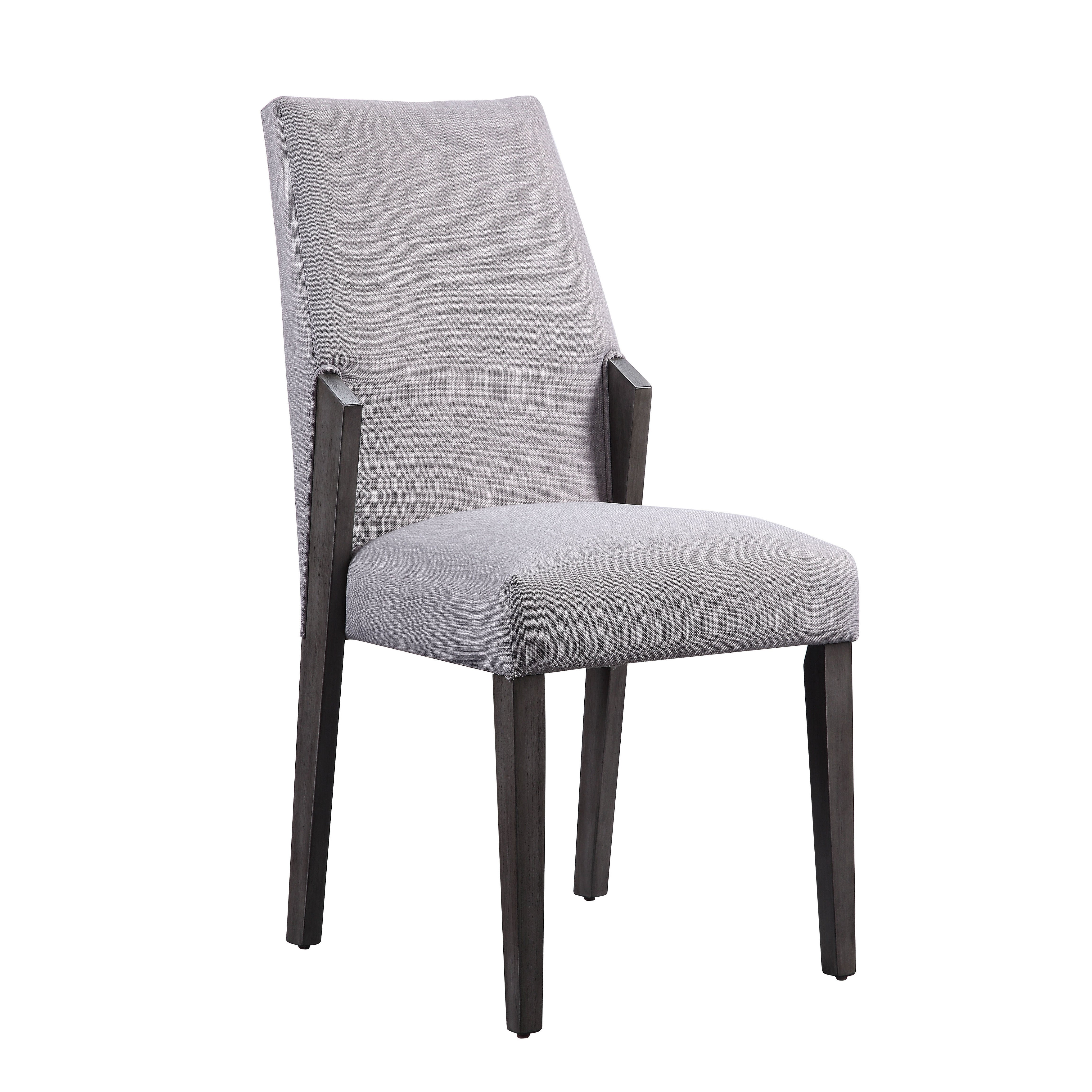 Dove Grey and Grey Oak Upholstered Side Chairs (Set of 2)--1