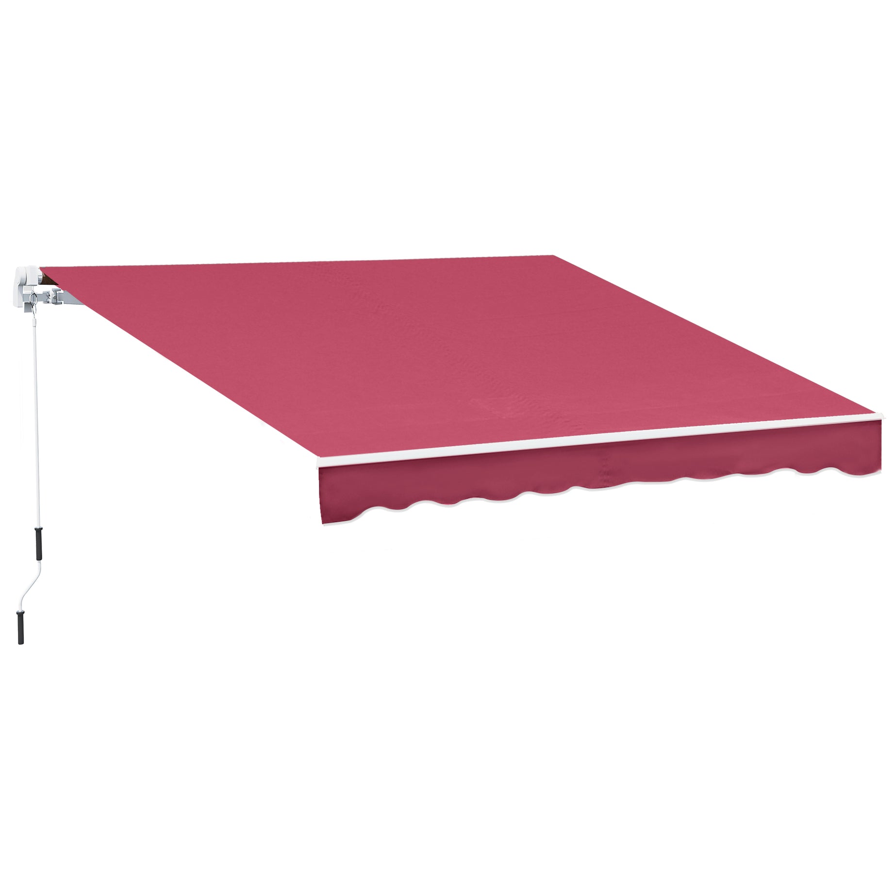 Outsunny 13' x 8' Retractable Awning, Patio Awnings, Sunshade Shelter w/ Manual Crank Handle, UV & Water-Resistant Fabric and Aluminum Frame for Deck, Balcony, Yard, Wine Red--1