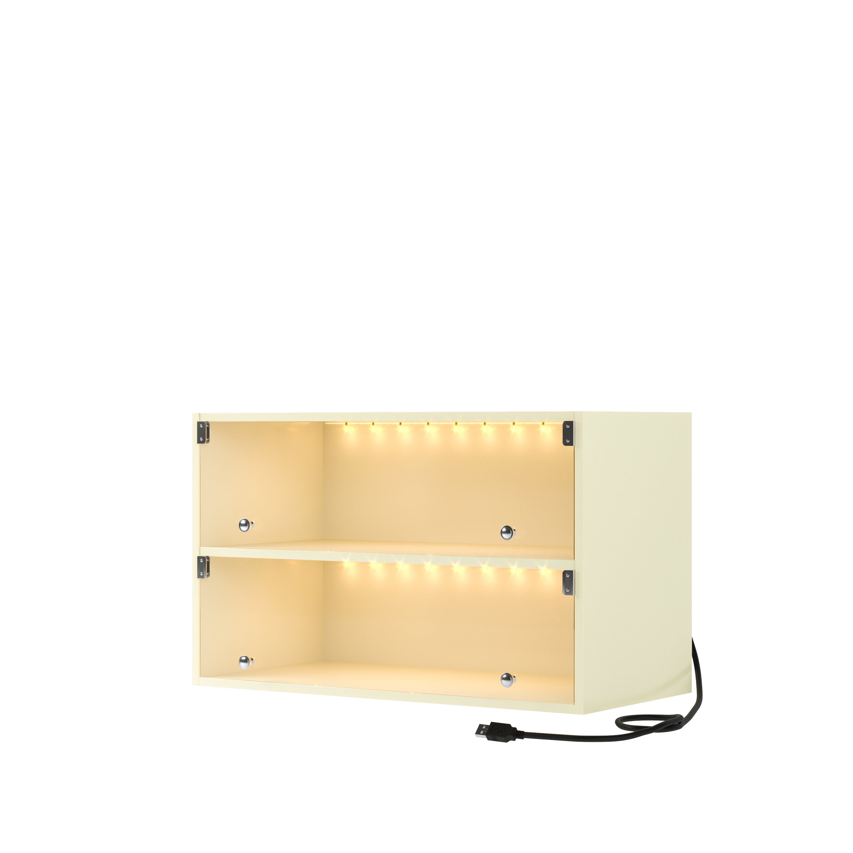 Off white Glass Door Shoe Box Shoe Storage Cabinet For Sneakers With RGB Led Light--1