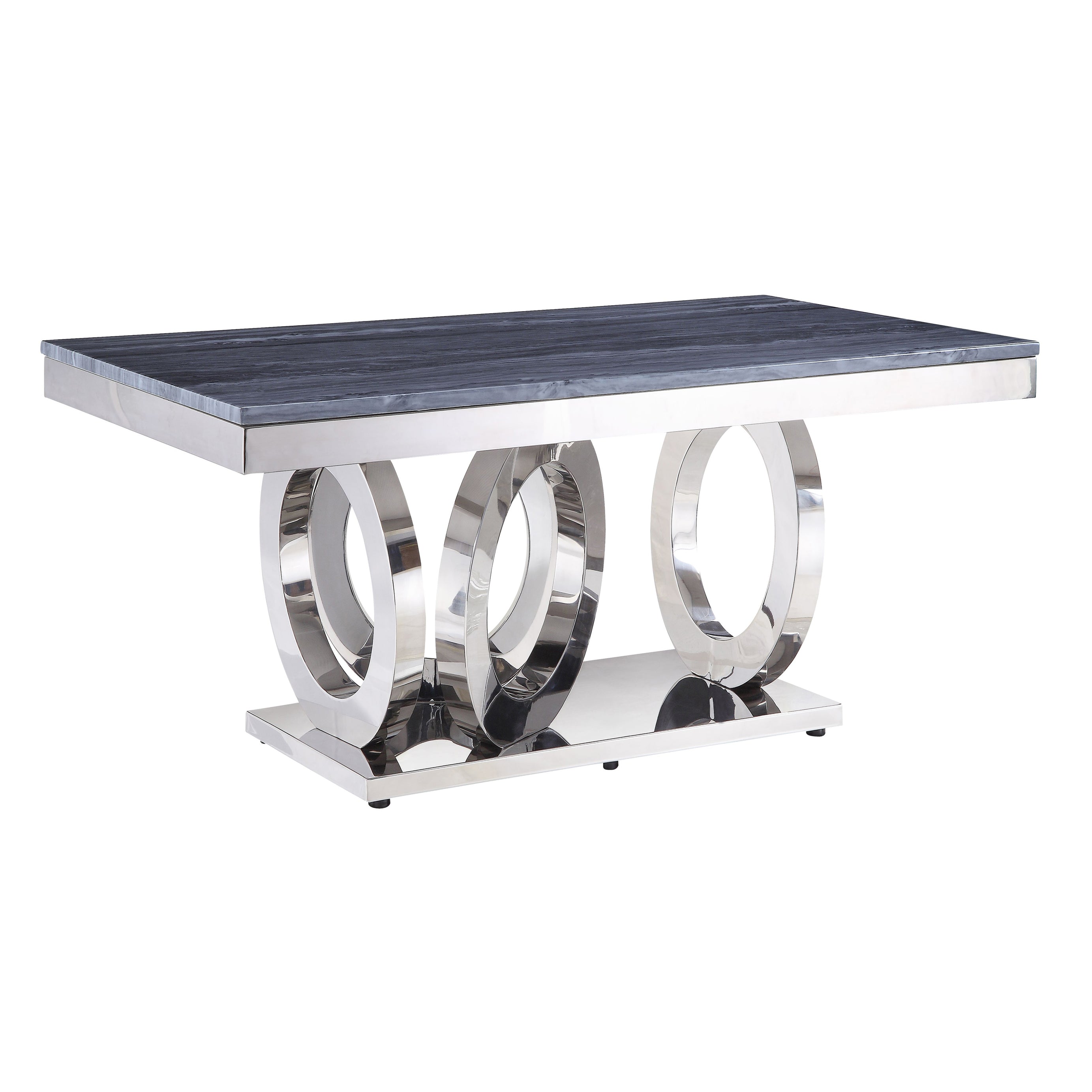 Grey and Silver Rectangle Coffee Table--1