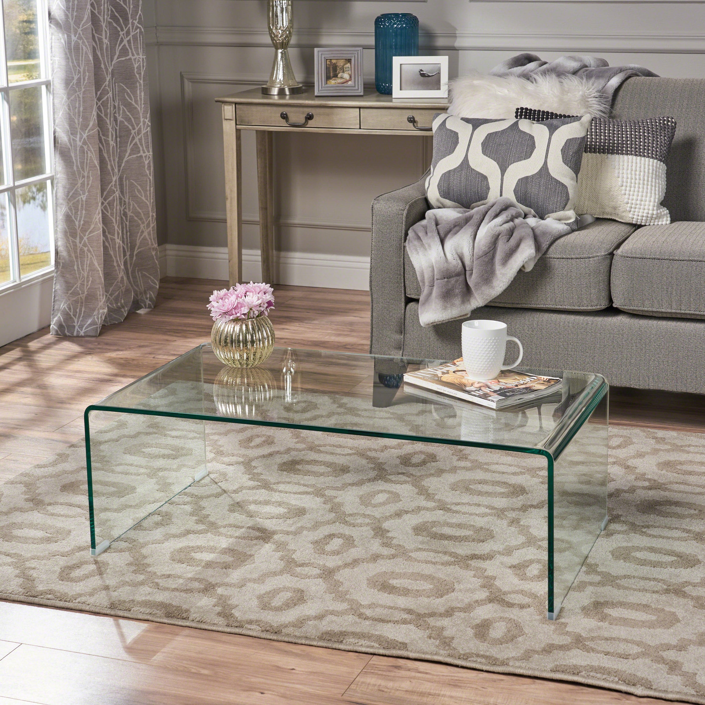 COFFEE TABLE 12MM TEMPERED BENT GLASS--1