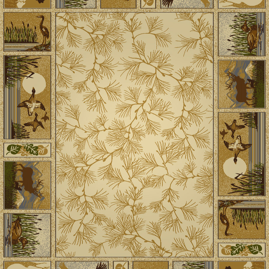 Woodland GC_RST5502 Cream 7 ft. 10 in. x 10 ft. 3 in. Lodge Area Rug--1