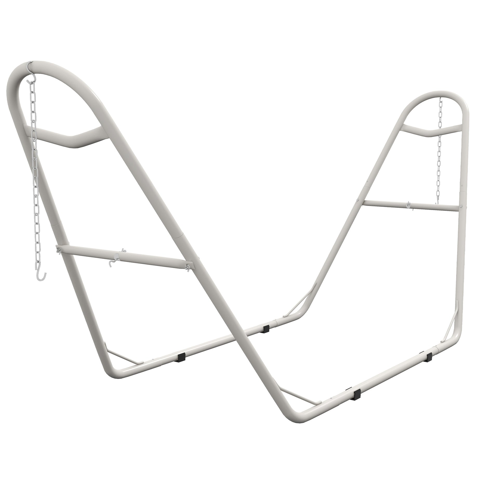 Outsunny Hammock Stand for 2 Person, Portable Adjustable Steel Frame Hammock Stand with Weather Resistant Finish, for 9-14ft Hammocks, 10.3', 550 lbs. Capacity, White--1