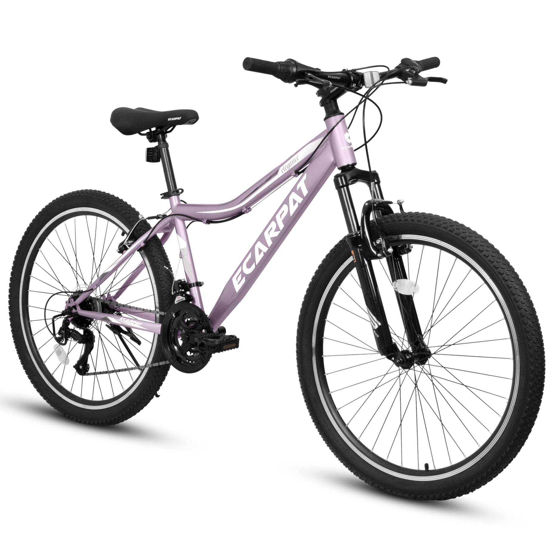 A24208 Ecarpat 24  Inch Mountain Bike, 21-Speed V-Brake, Front Suspension,  Carbon Steel Frame Mountain Bike For  Teenagers Girls Women Bicycles--1