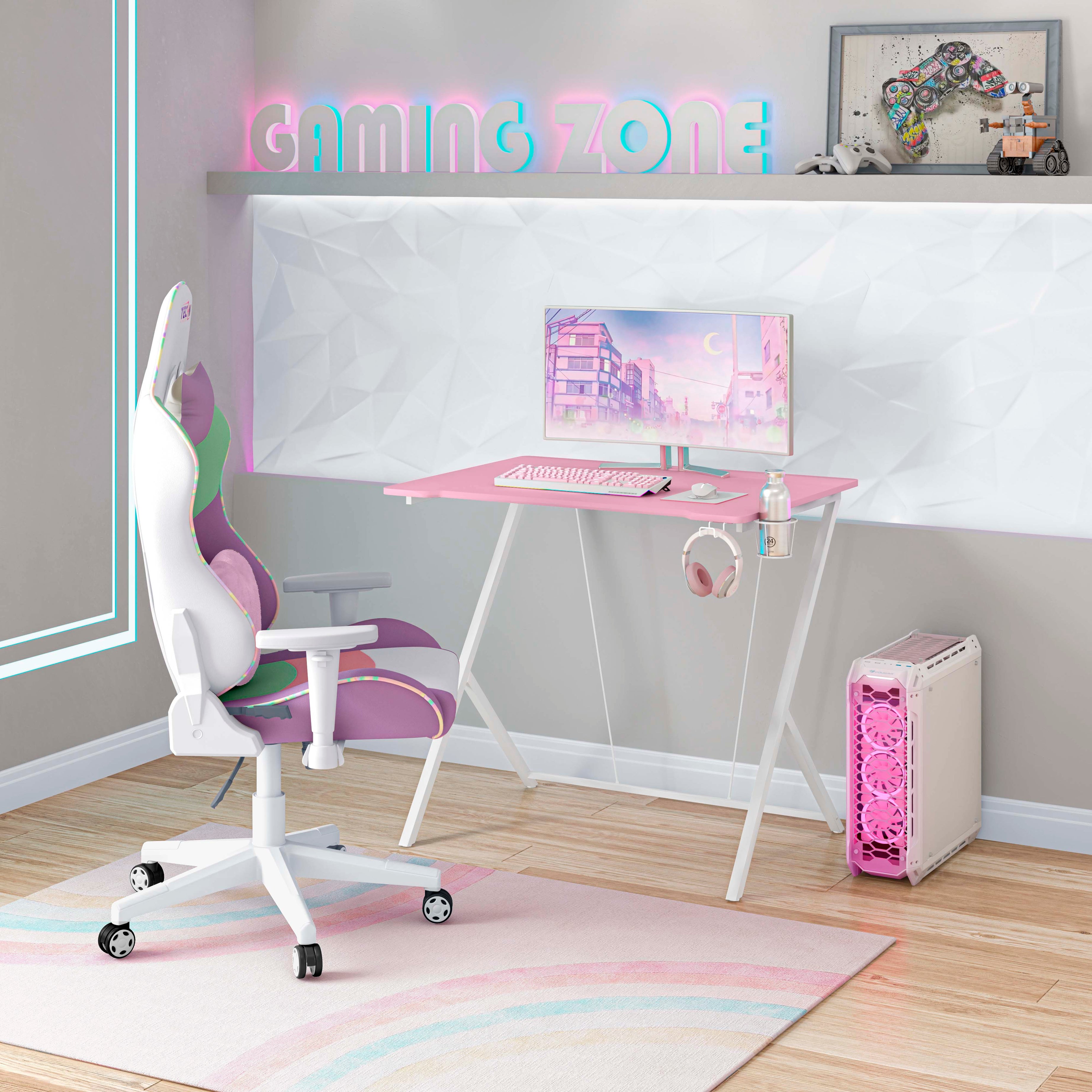 Techni Mobili Kids Gaming Desk, Pink--1