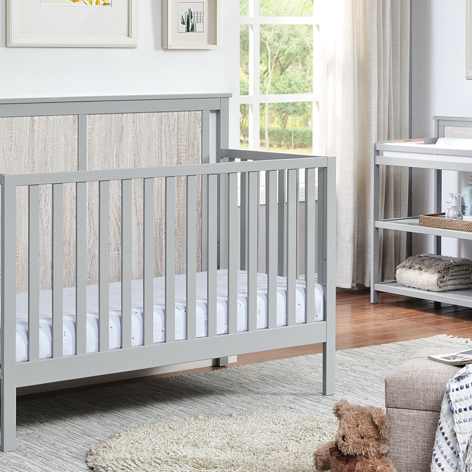 Connelly 4-in-1 Convertible  Crib Gray/Rockport Gray--1