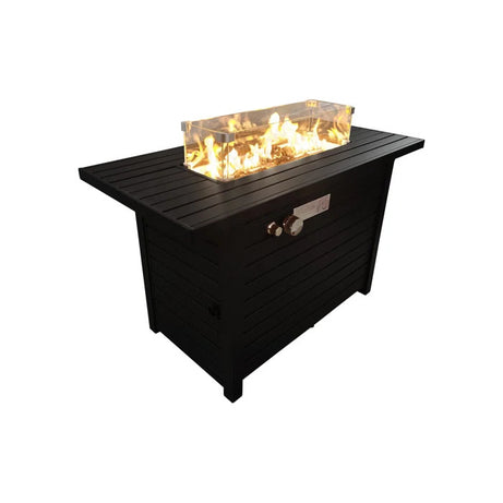 24" H Steel Propane Outdoor Fire Pit Table With Lid--1