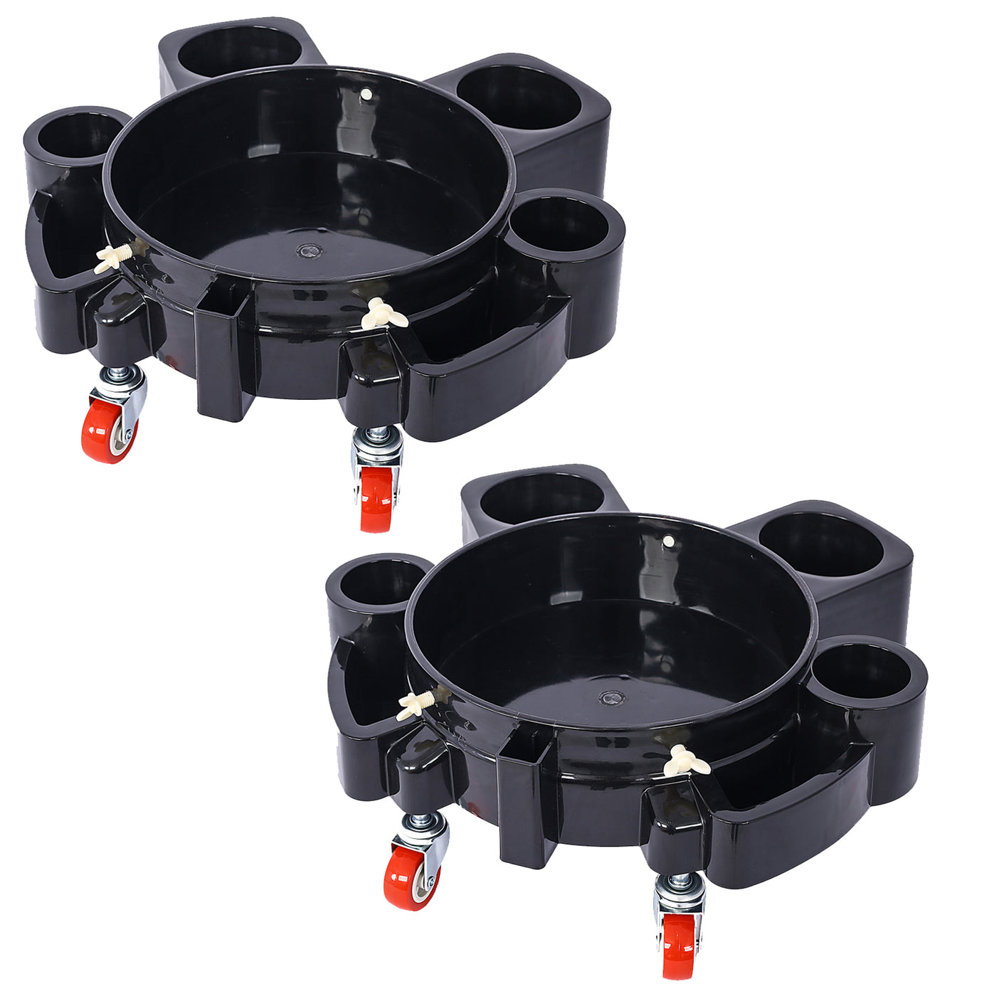 Bucket Dolly 5 Gallon Rolling Bucket Dolly with 5 Rolling Swivel Casters,Removable Bucket Dolly for Car Wash Professional Detailing for Car Washing Detailing Smoother Maneuvering 2pcs set--1