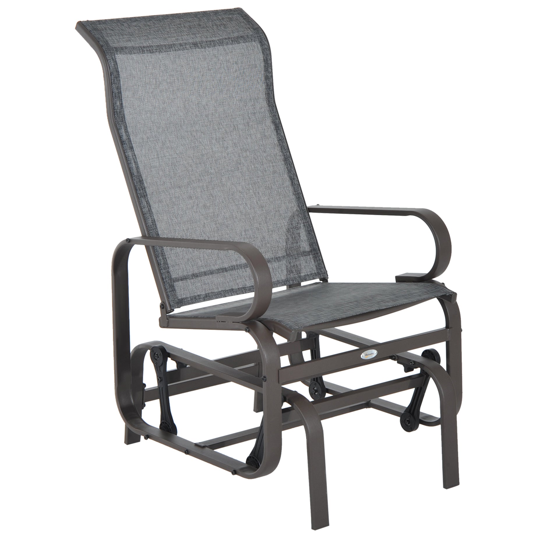 Outsunny Outdoor Glider Chair, Gliders for Outside Patio with Smooth Rocking Mechanism and Lightweight Construction for Backyard, Gray--1