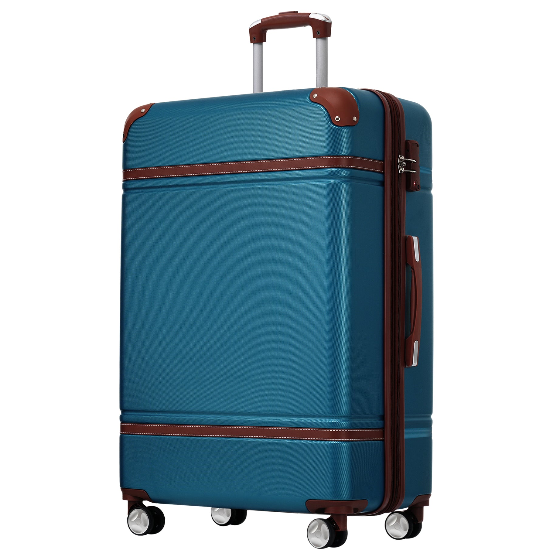 Hardshell Luggage with TSA lock , 28" Expandable Lightweight Suitcase with Spinner Wheels, Single Vintage Luggage,Blue--1