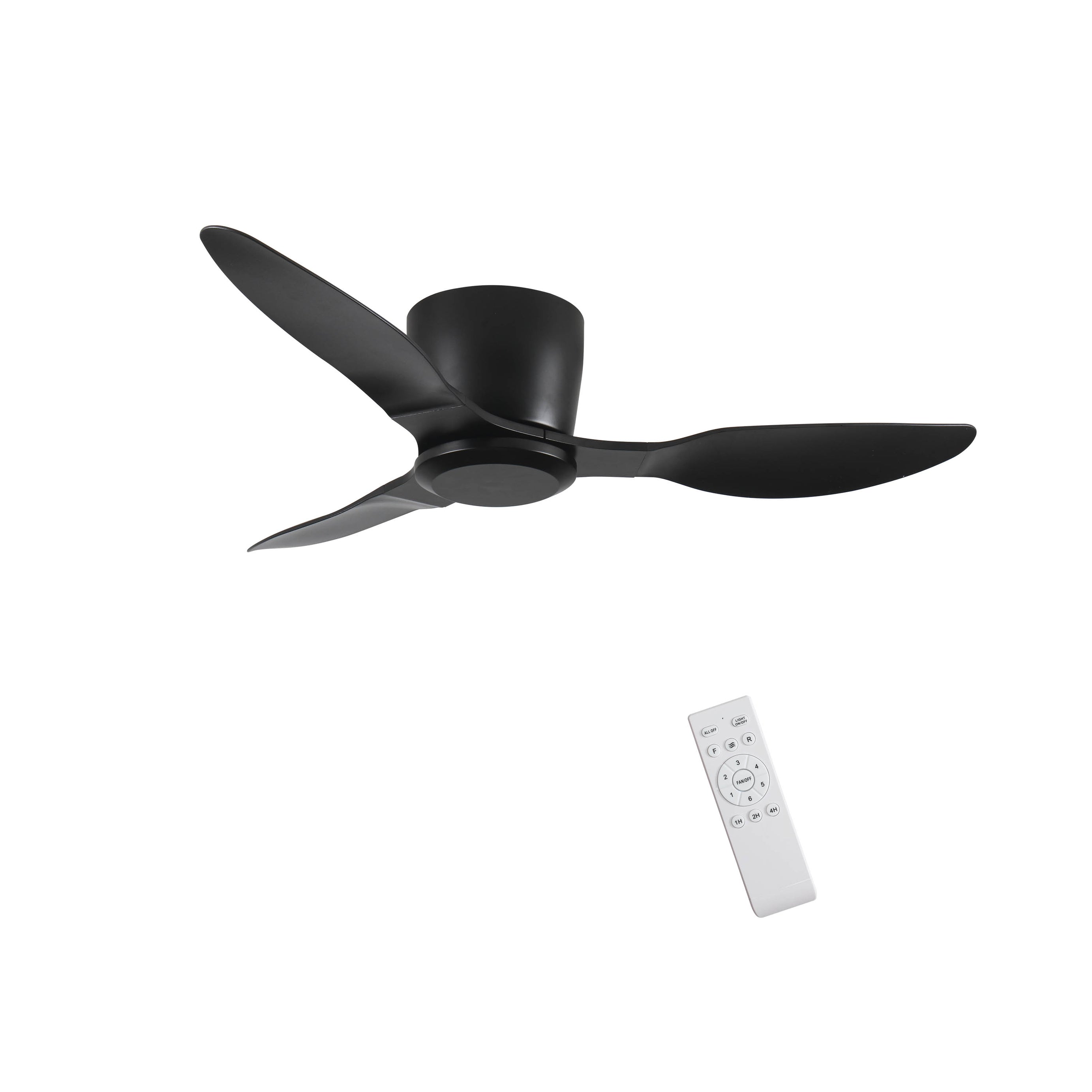 40" Flush Mount Ceiling Fan without light, 3 Reversible Blades, with 6 Speeds Reversible DC Motor,Low Profile Ceiling Fan with no light for Living Room Kitchen Bedroom--1