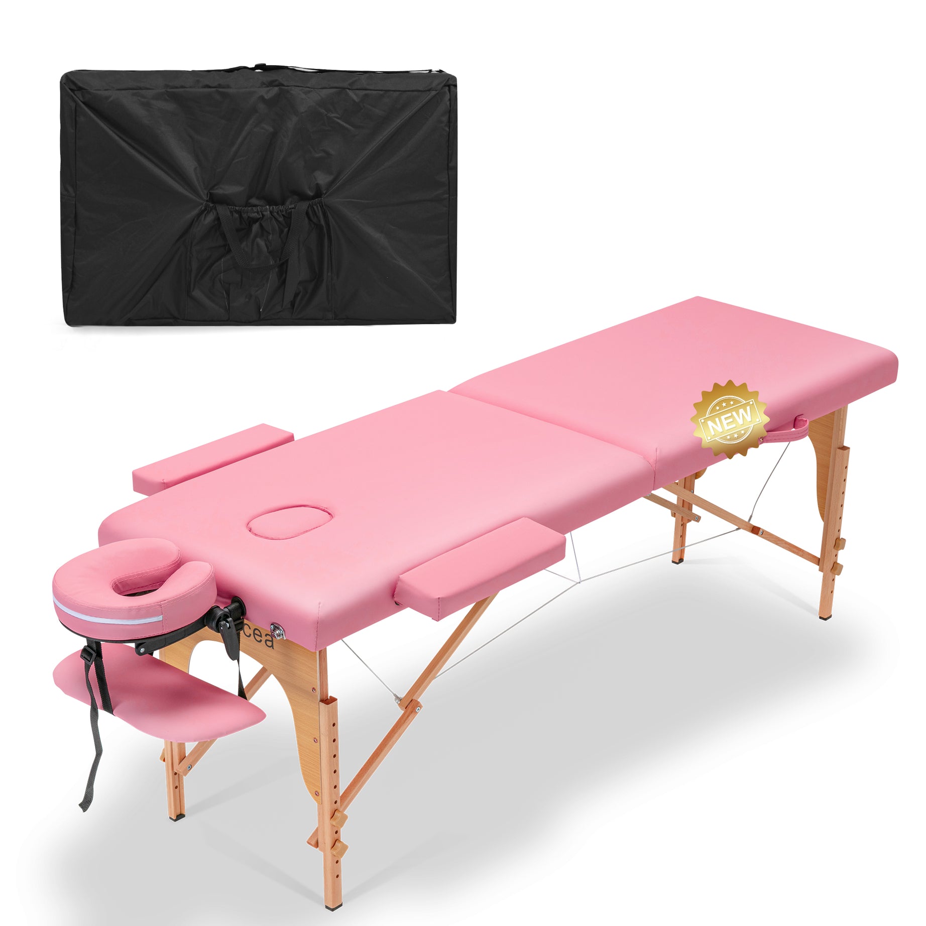 Massage Table Portable Massage Bed Lash Bed with Carrying Case SPA Table Height Adjustable, Salon Bed Face Cradle Bed--1