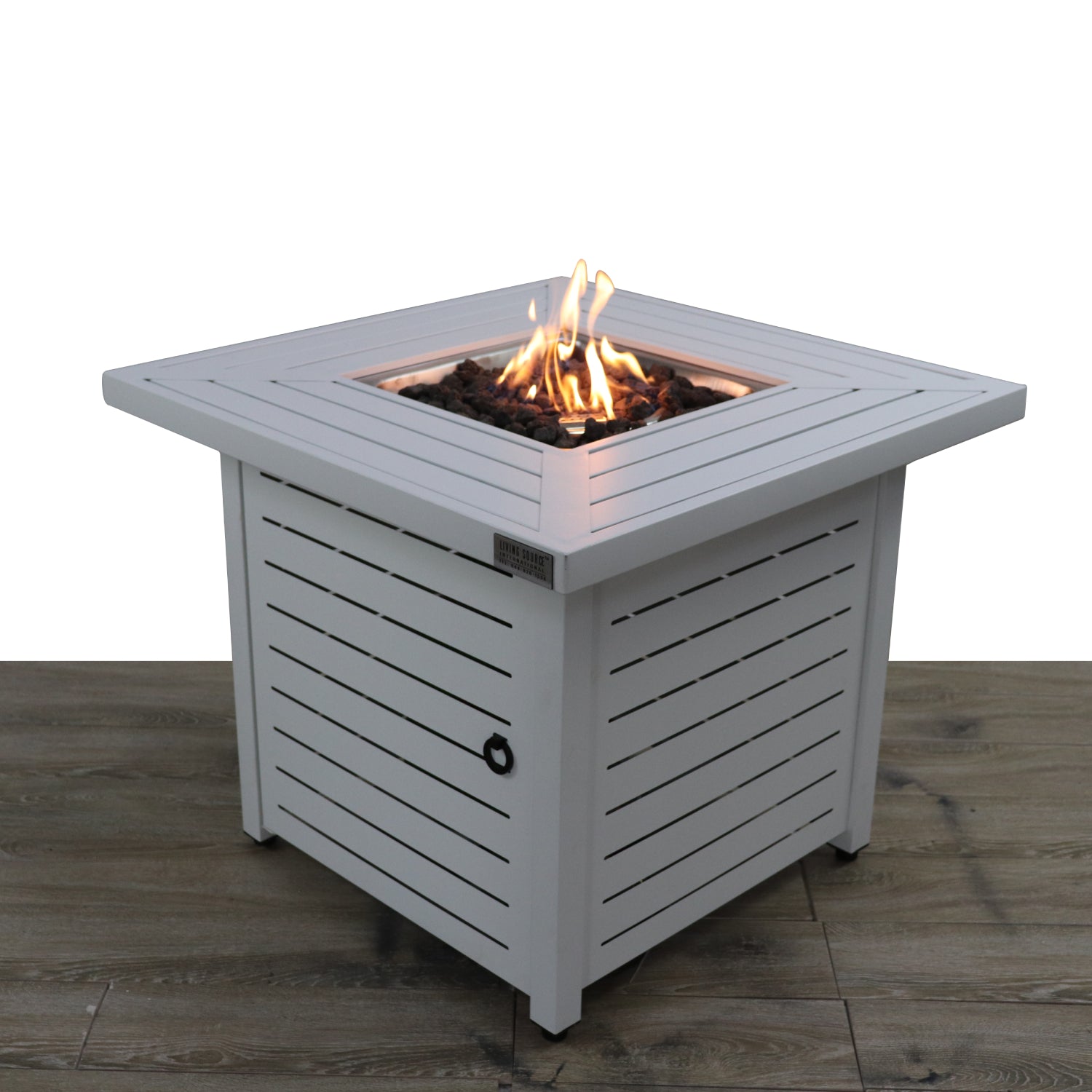 Living Source International 25" H x 30" W Steel Propane/Natural Gas Fire Pit Table--1