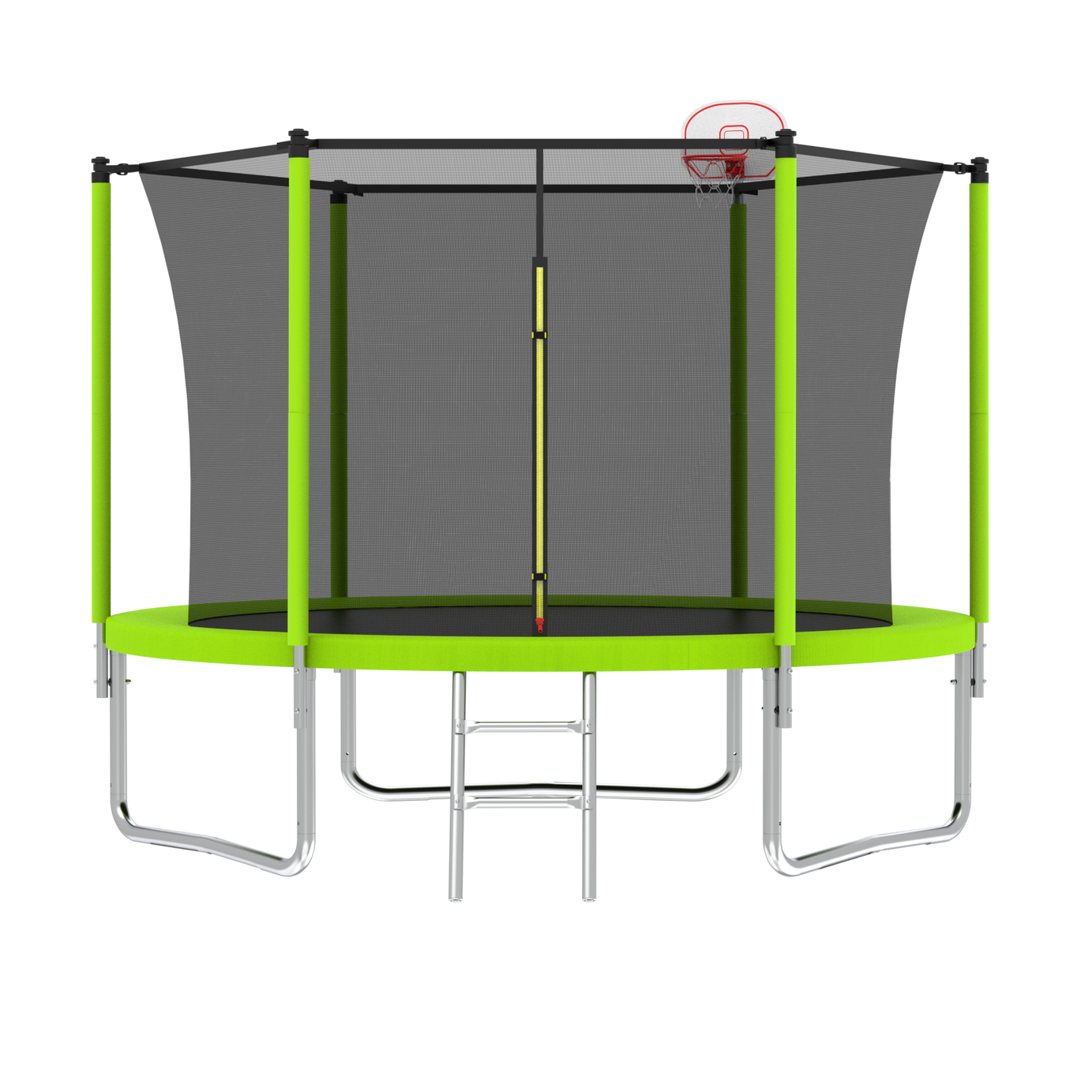 10FT Trampoline for Kids,  Basketball Hoop and Ladder, Outdoor Kids Trampoline with Safety Enclosure,Fast Assembly for Backyard Fun,ASTM Approved--1