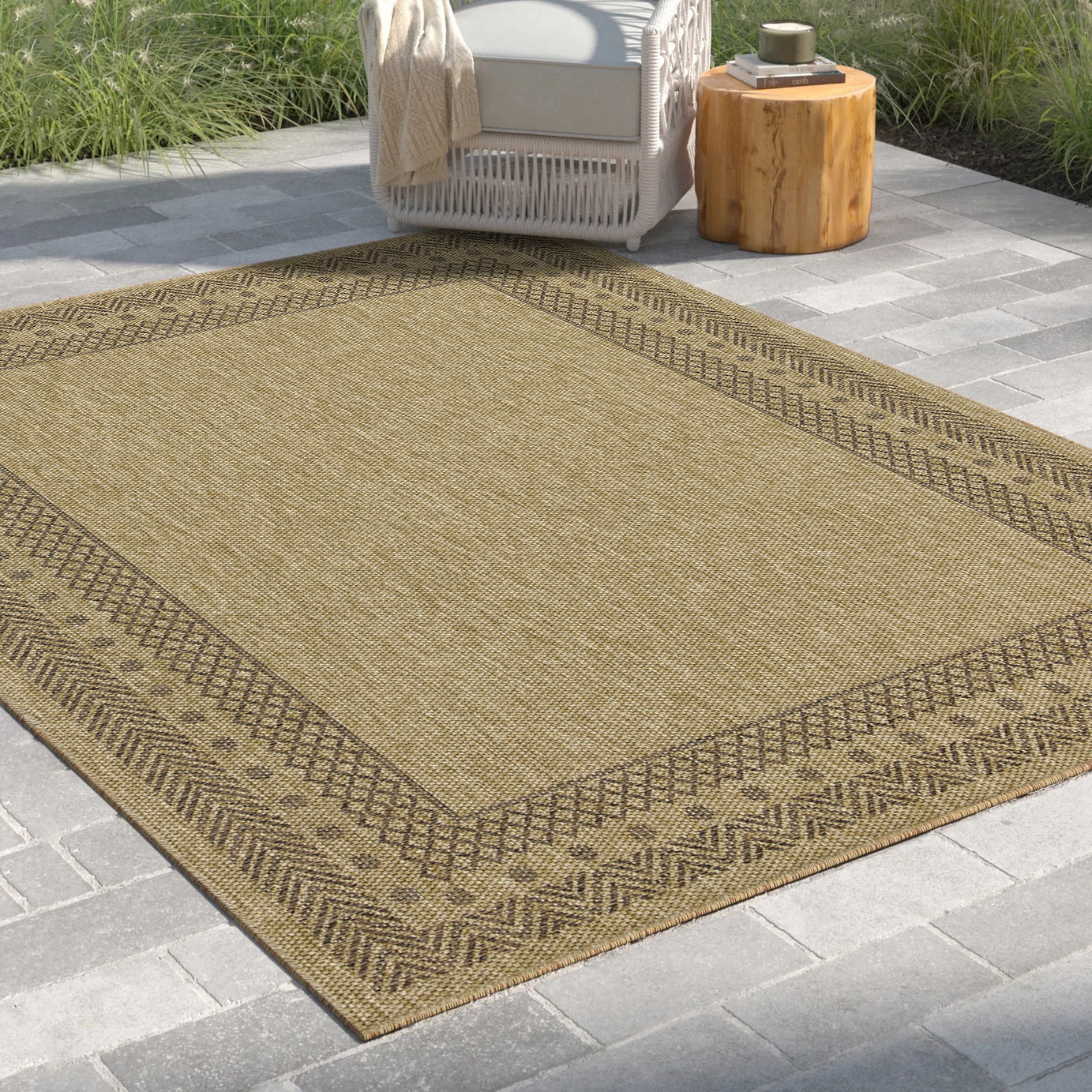 Earth GC_NTL1007 Jute/Mocha 7 ft. 10 in. x 10 ft. 3 in. Indoor/Outdoor Area Rug--1