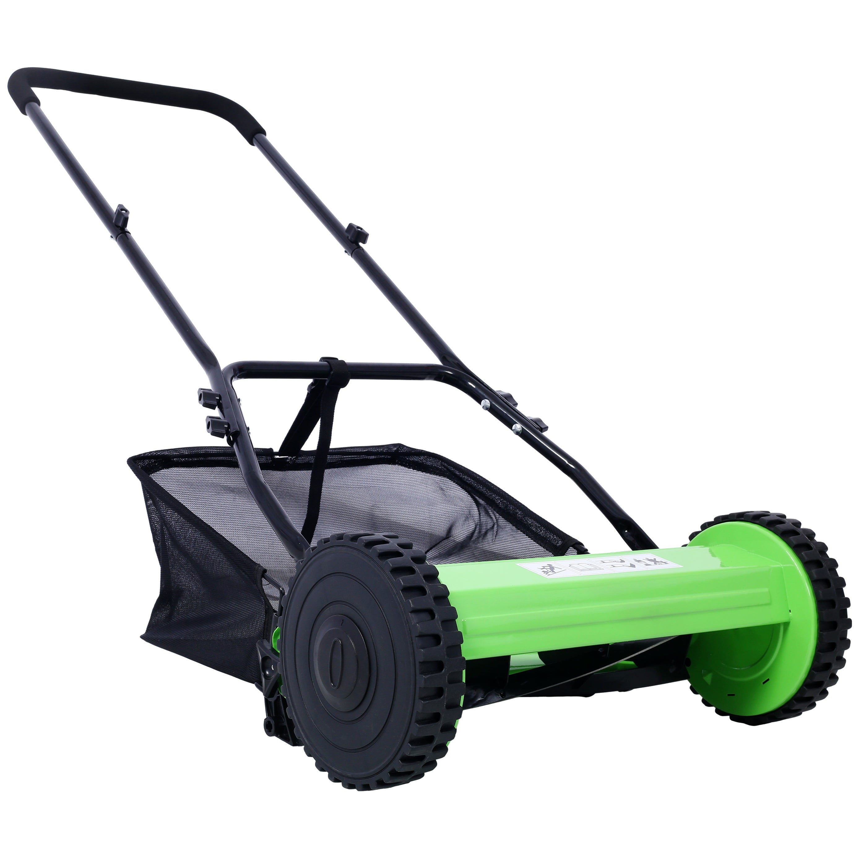 14-Inch 5-Blade Push Reel Lawn Mower with Grass Catcher, GREEN COLOR--1