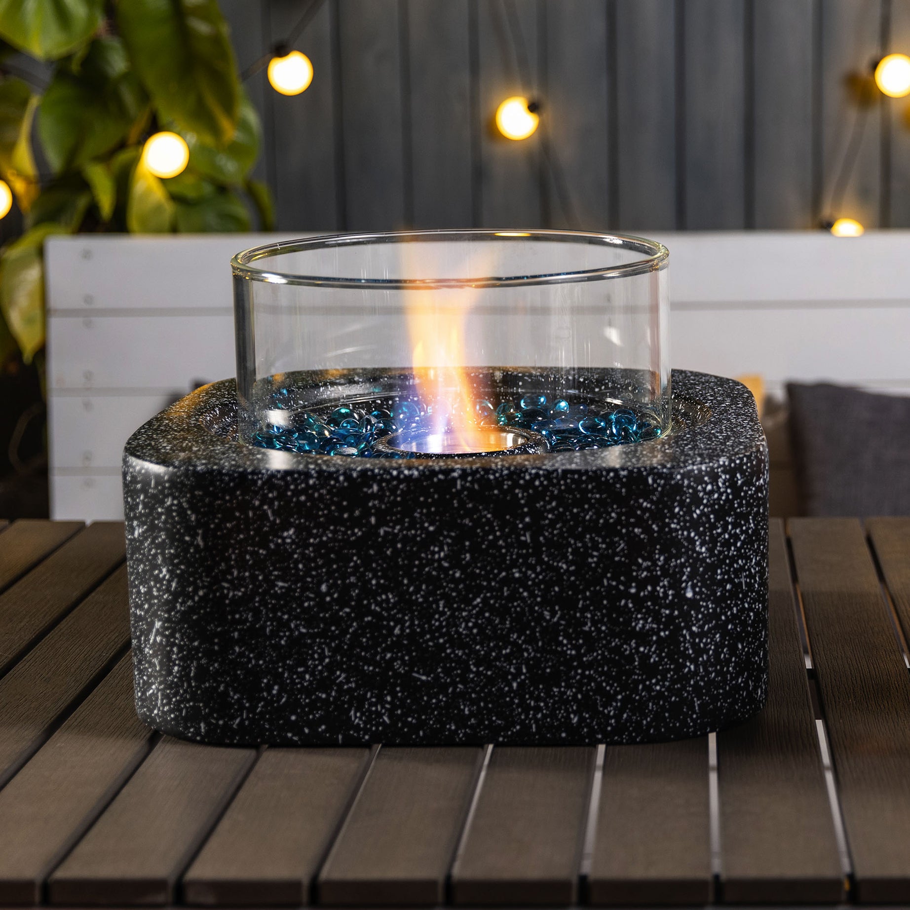 Tabletop Fire Pit with Glass Wind Guard--1