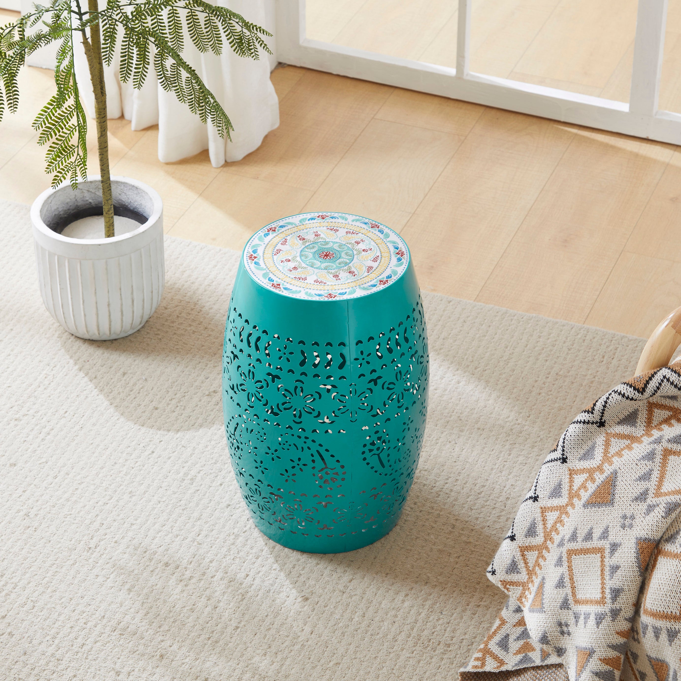 RUBY 12" SIDE TABLE - TEAL--1