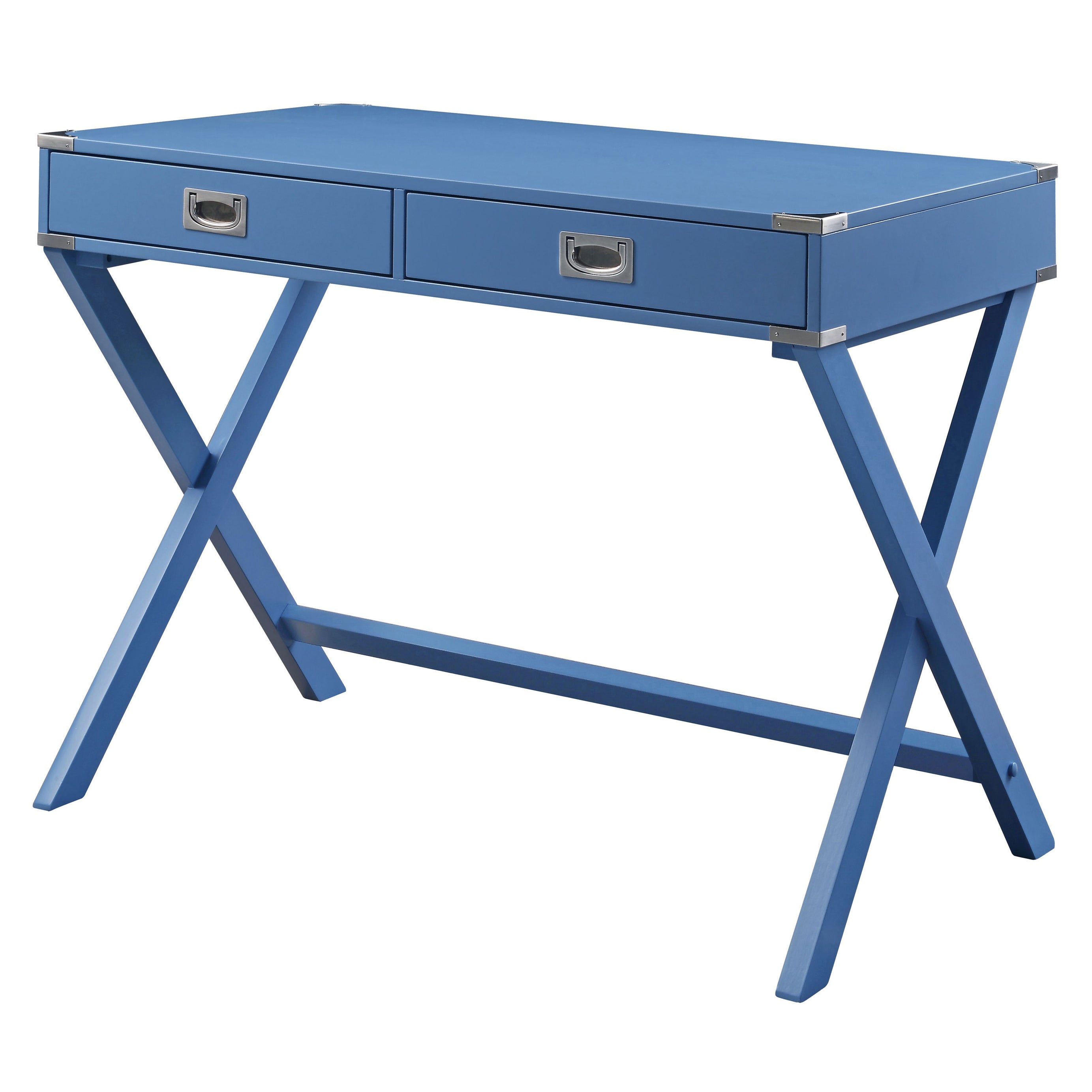 Blue Writing Desk with 2 Drawers--1