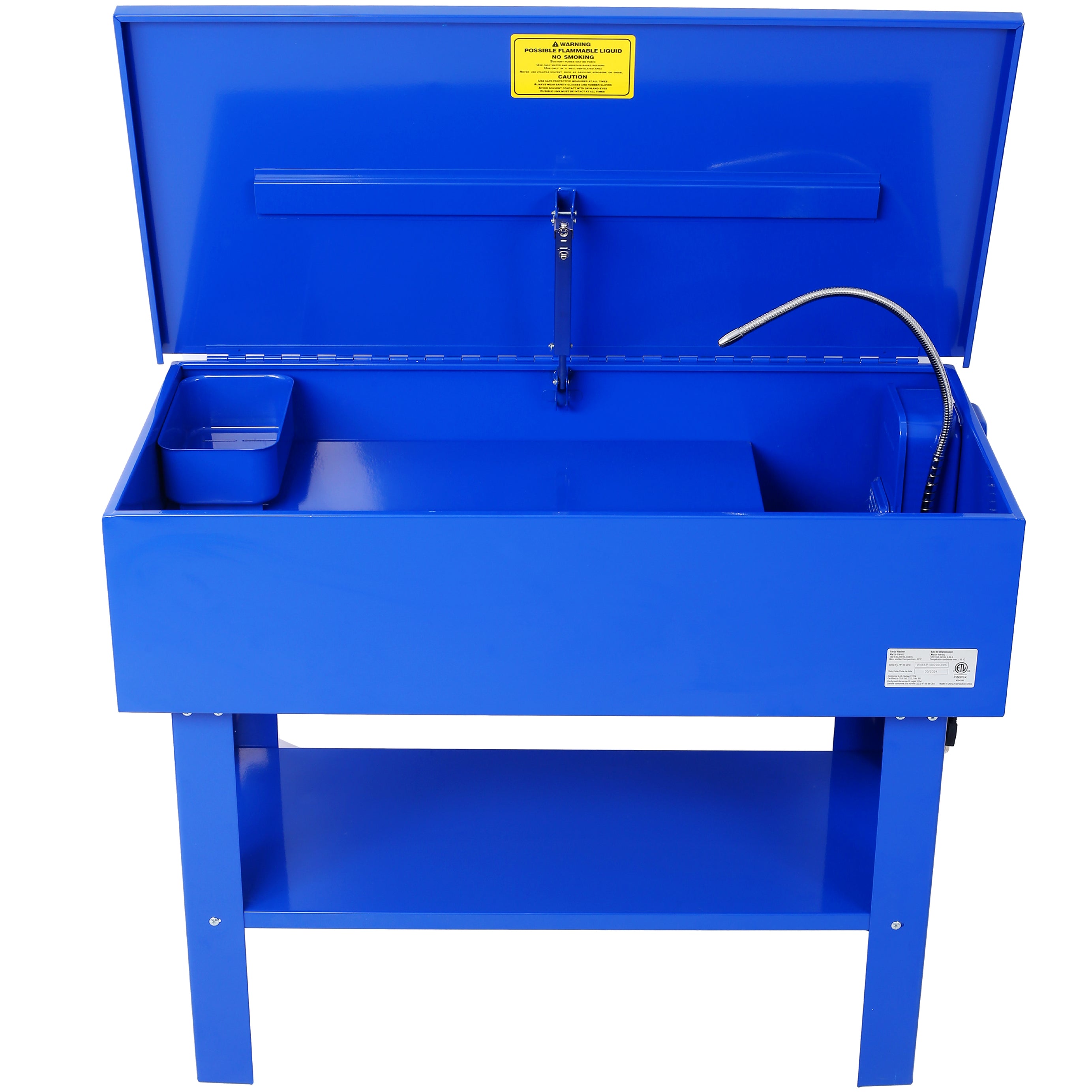 40 Gallon Parts Washer  24 Gallon Solvent Capacity 5 Gallon Per Minute Max Pump Output  Heavy Duty Steel Powder Coated blue--1