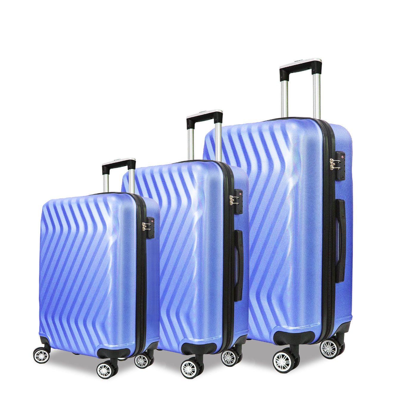 Hardside Lightweight Luggage Featuring 4-Spinning Wheel Robust ABS and Secure TSA Lock Luggage Set 3 Pieces(20/24/28 Inches) Women and Men--1