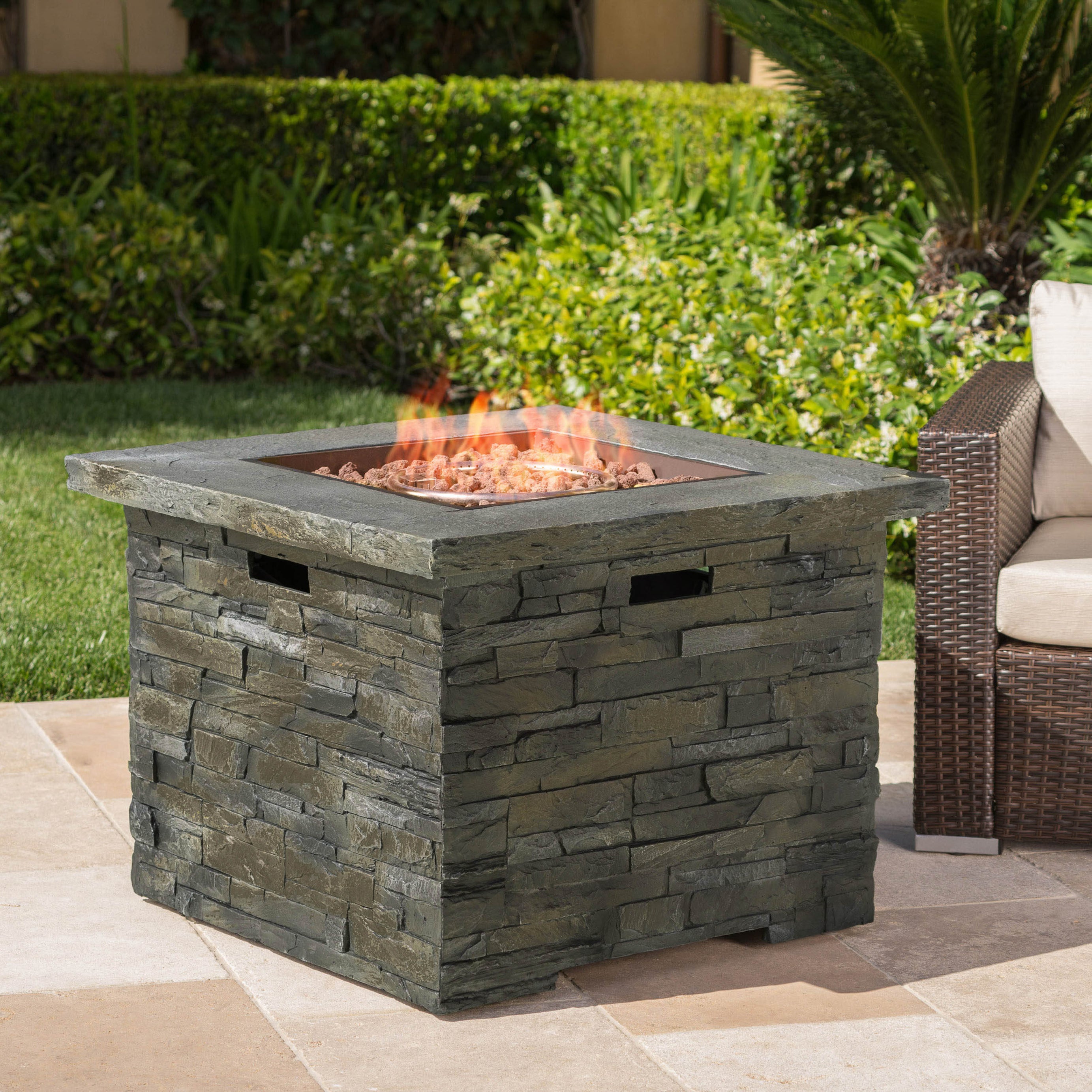 [Ship to Canada only]35" SQUARE MGO FIRE PIT - 40000 BTU--1