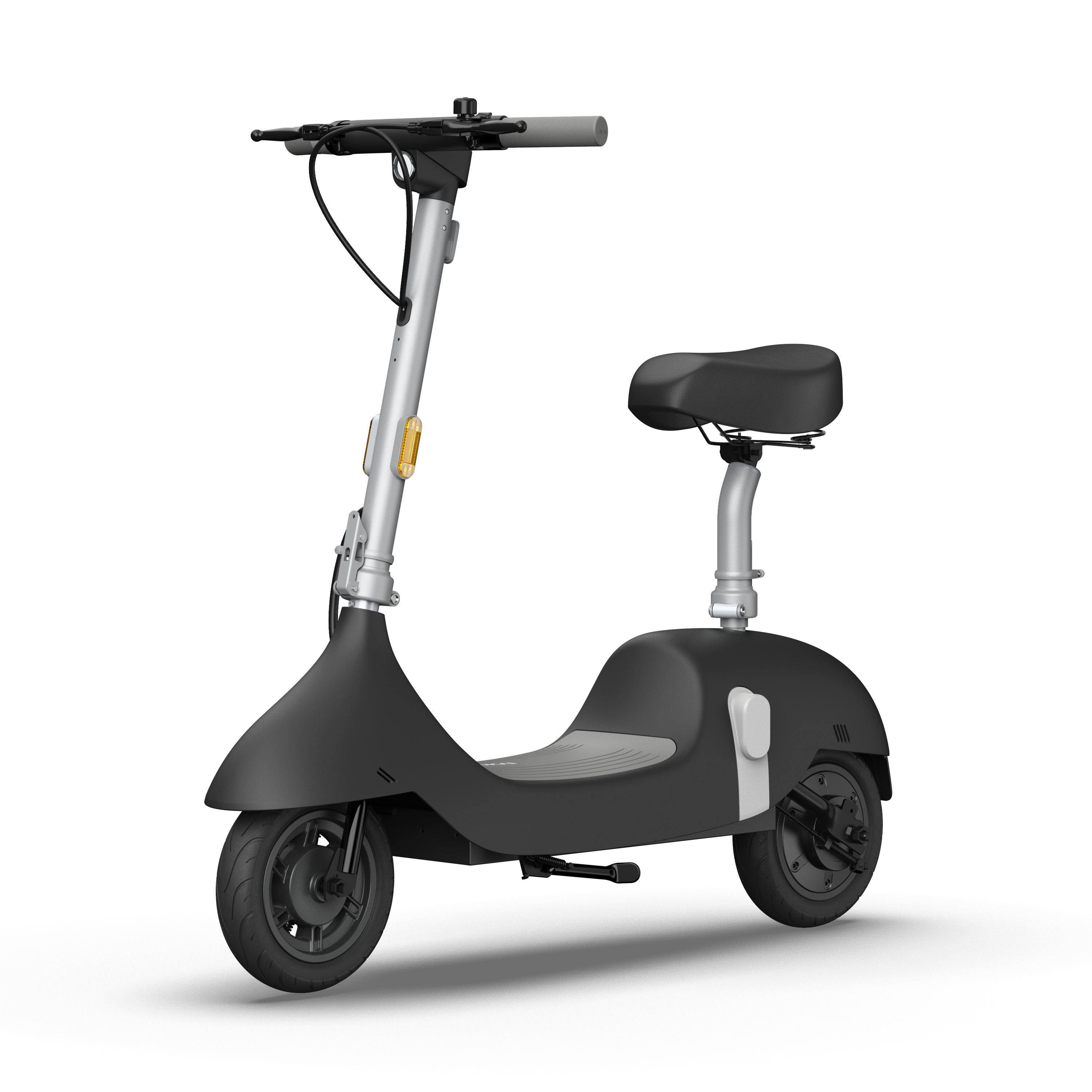 EA10C Ceetle Pro Electric Scooter with Foldable Seat w/35 Miles Operating Range & 15.5mph Max Speed - Black--1