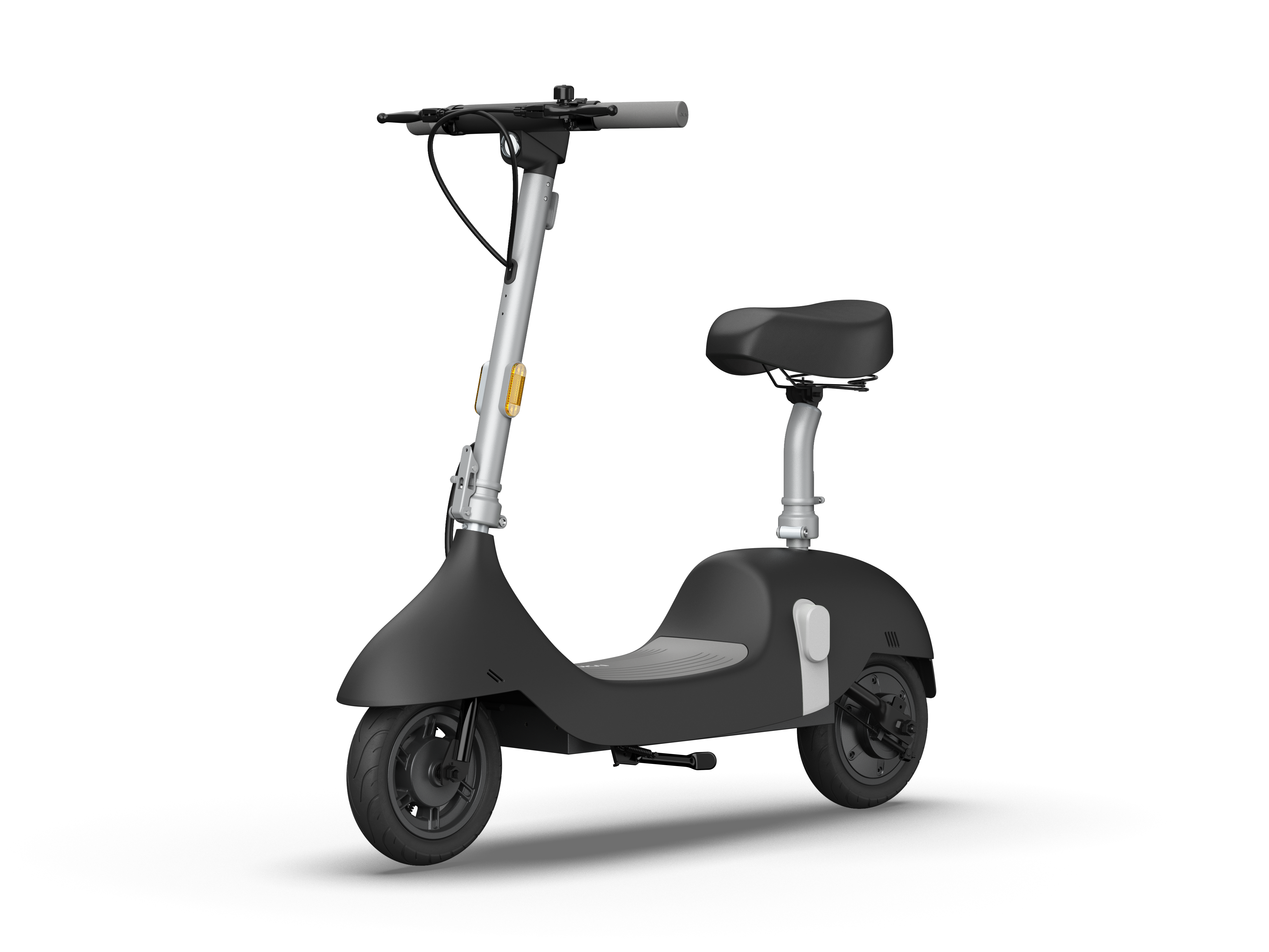 EA10C Ceetle Pro Electric Scooter with Foldable Seat w/35 Miles Operating Range & 15.5mph Max Speed - Black--1