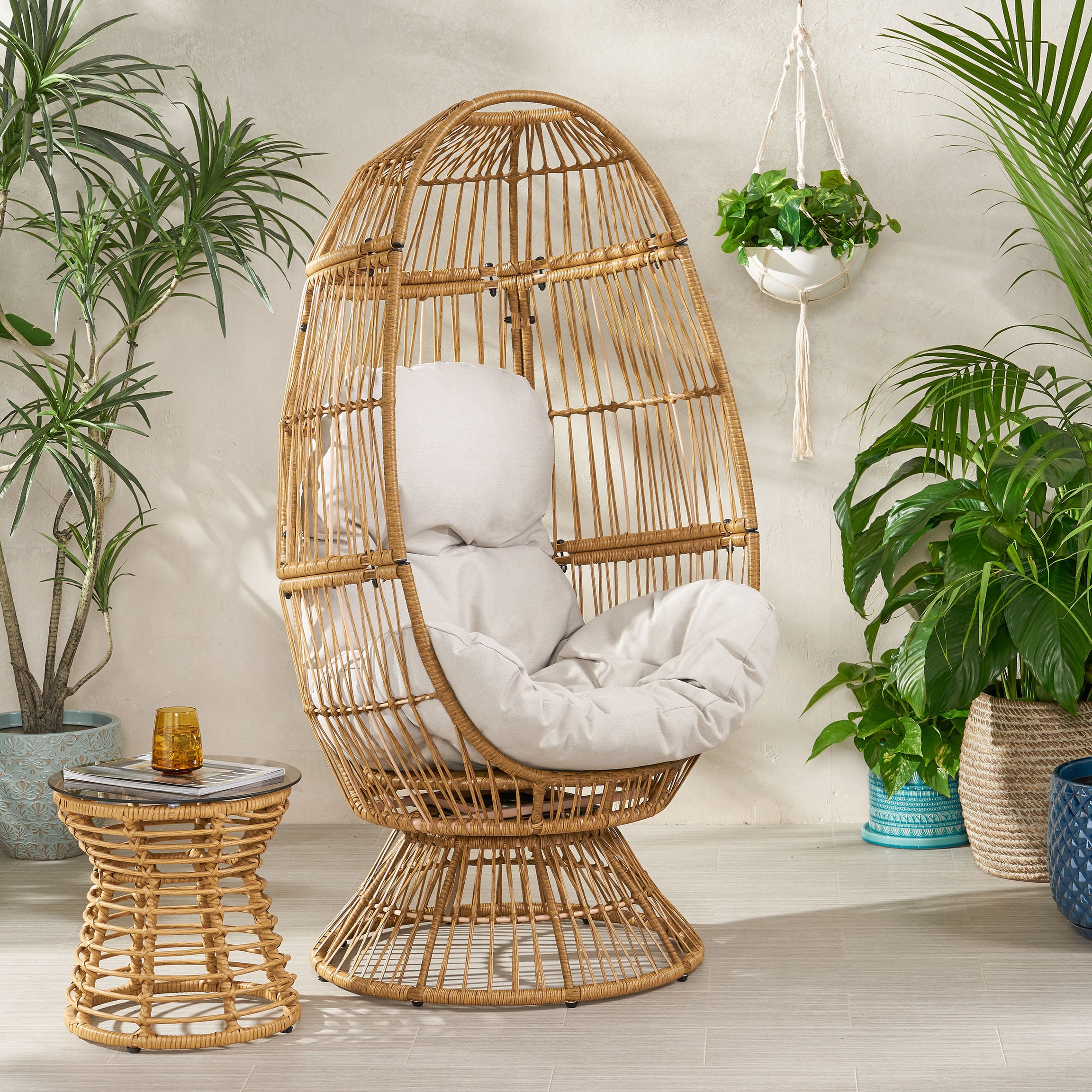 RESEDA SWIVEL PATIO  EGG CHAIR--1