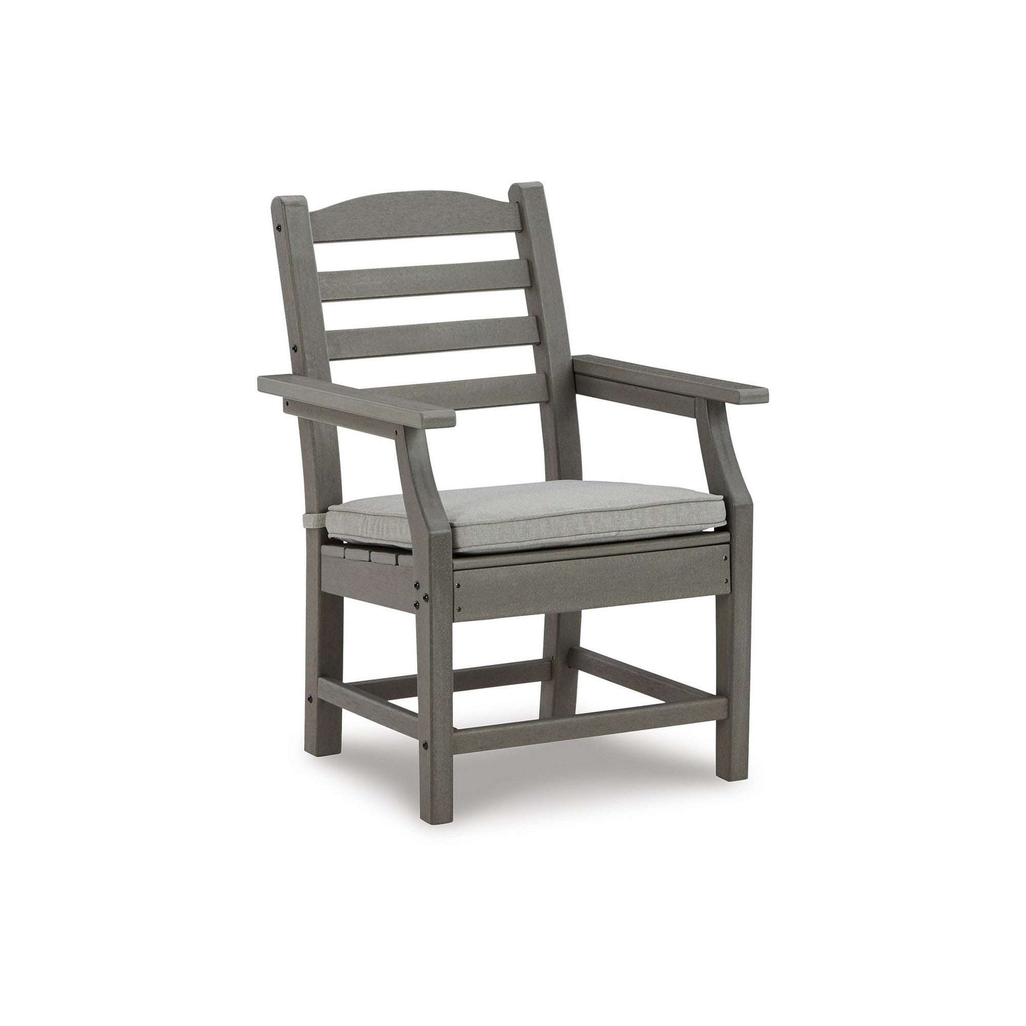 Clio 25 Inch Outdoor Arm Chair, Set of 2, Gray Frame, Polyester Fabric--1